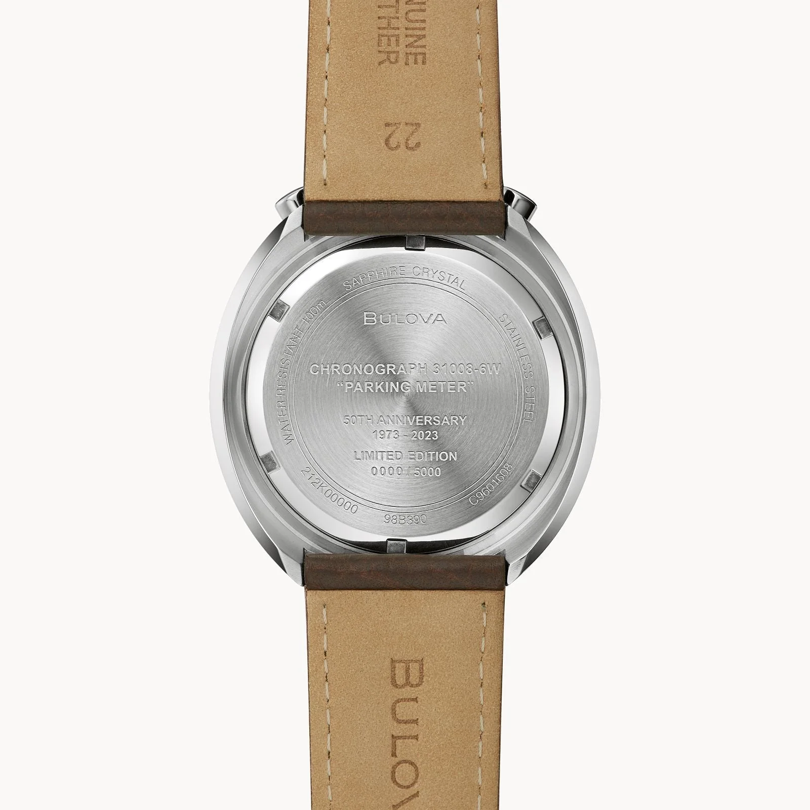 98B390 Reloj Bulova Parking Meter de hombre pulsera de cuero 43 mm - Image 3