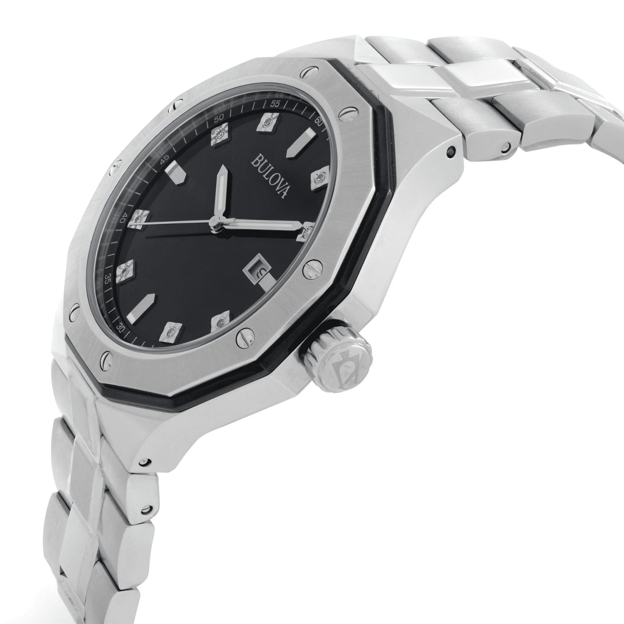 98D103 Reloj Bulova Diamond de hombre correa de metal - Image 3