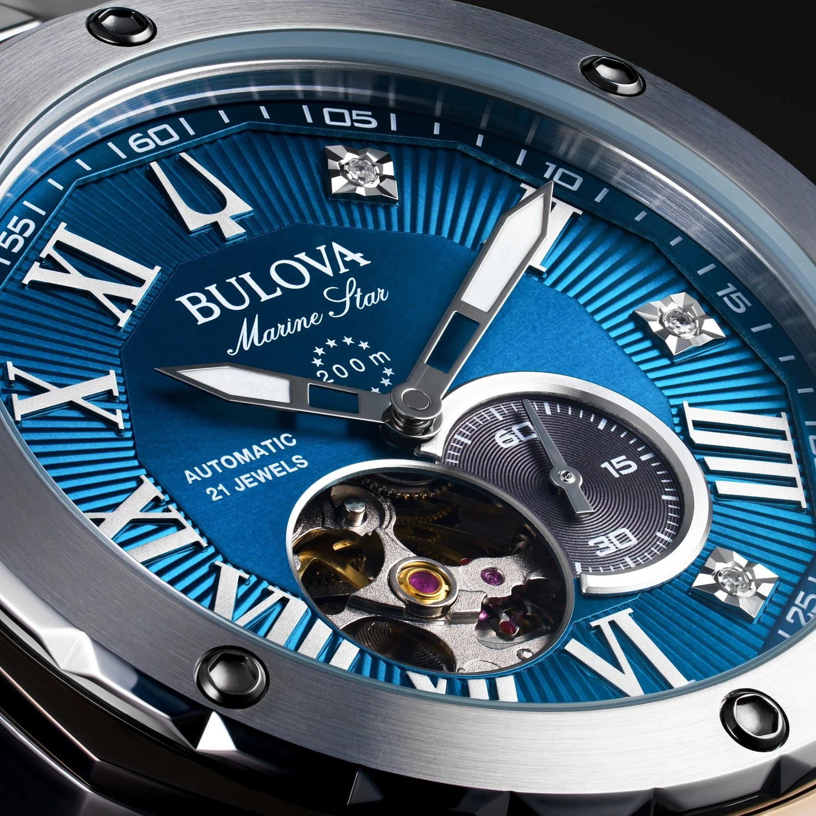98D184 Reloj Bulova Marine Star Marc Anthony de hombre pulsera de metal 45 mm - Image 2