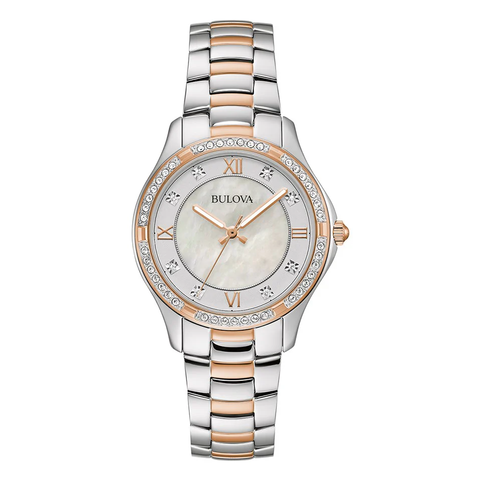 98L304 Reloj Bulova Bisel con Cristales para Dama