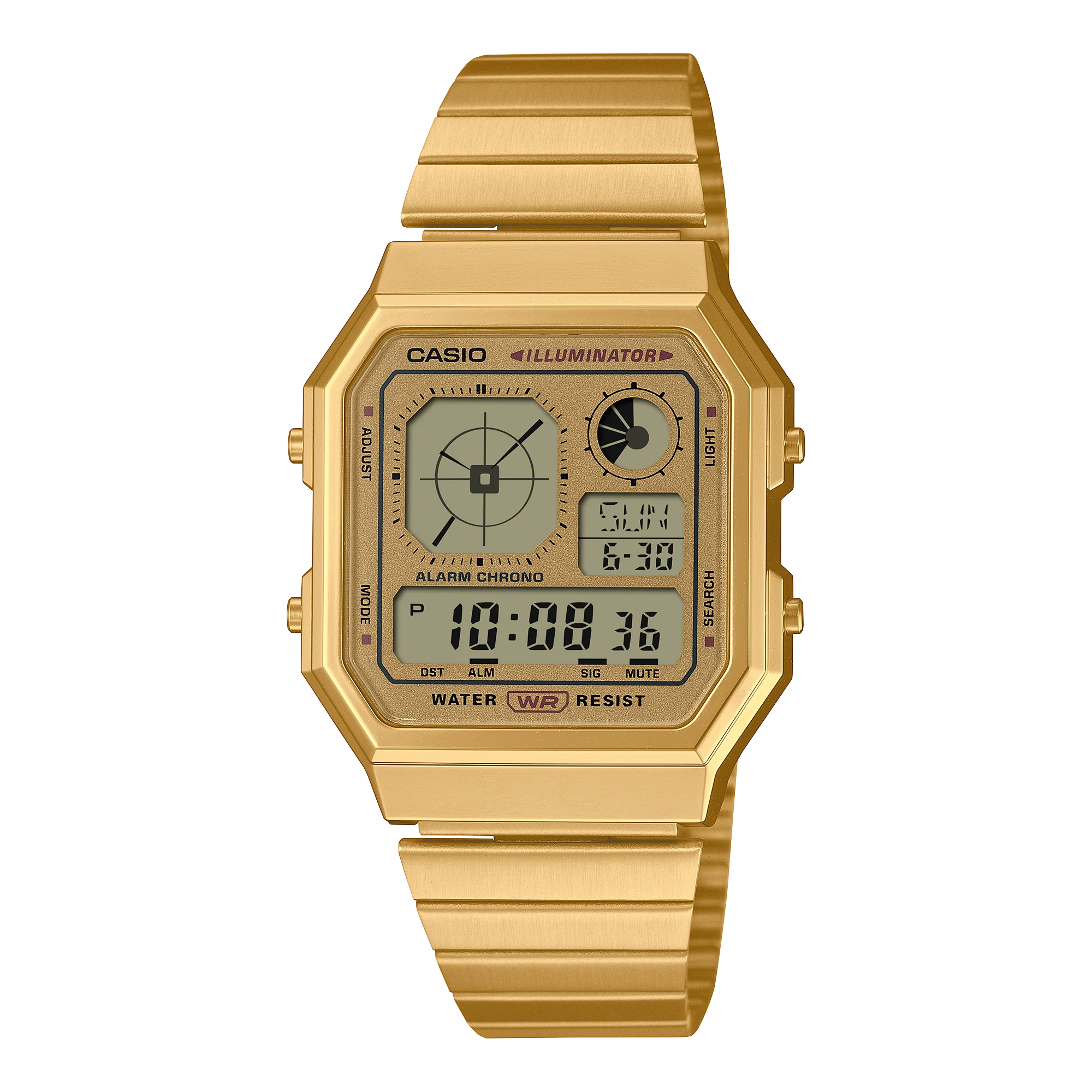 A130WEG-9A Casio de hombre pulsera de acero inoxidable digital