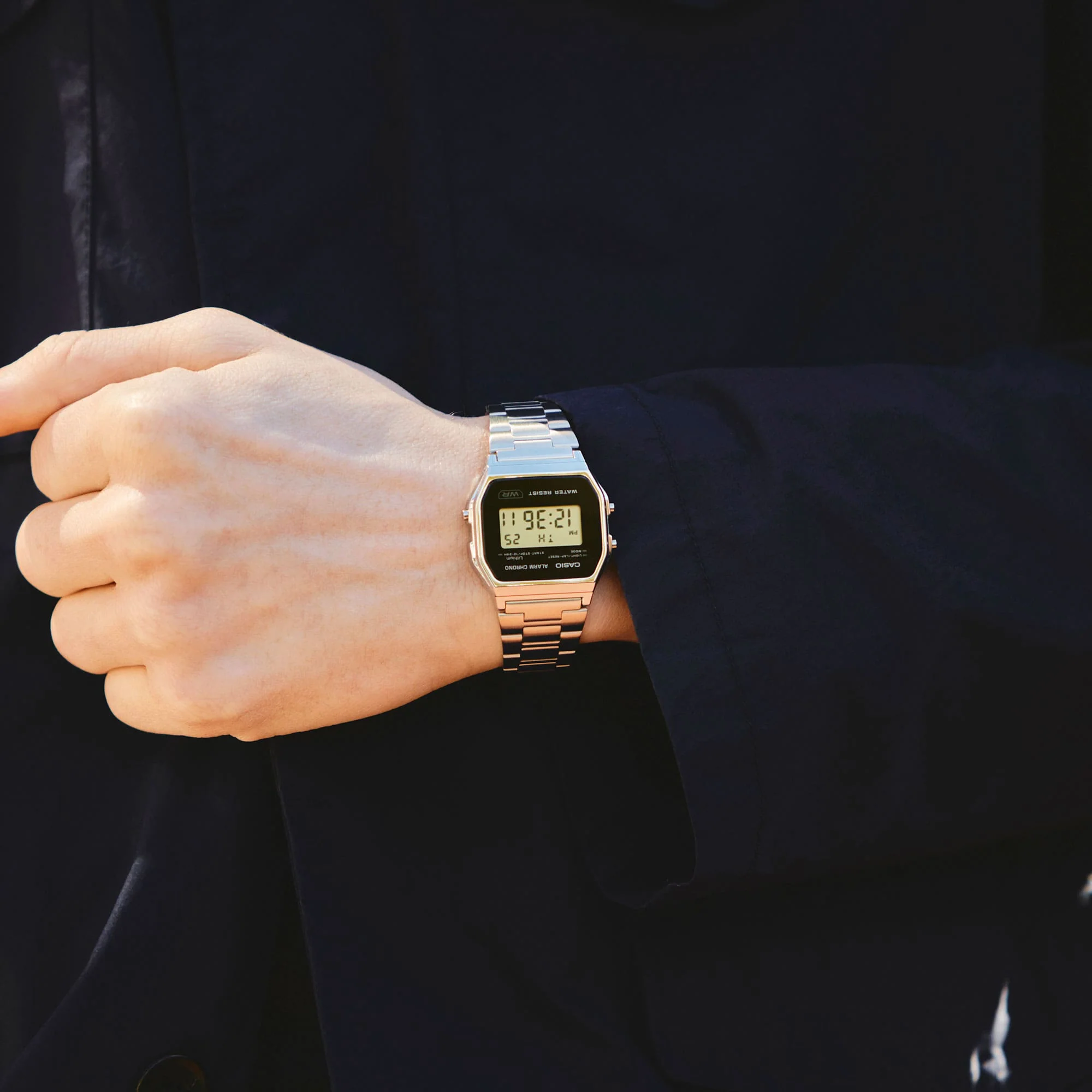 A158WEA-1 Reloj Casio Digital unisex correa de metal - Image 5