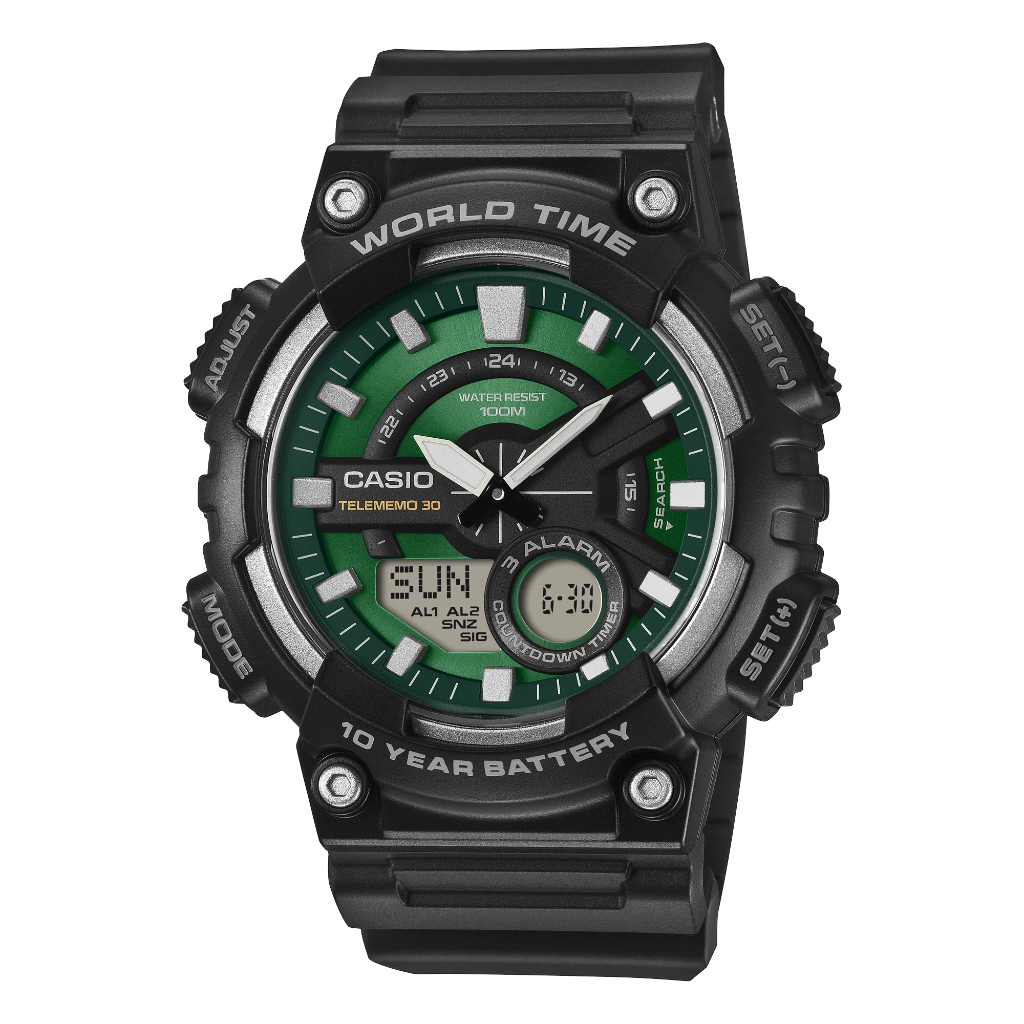 AEQ-110W-3A2V Reloj Casio de hombre correa de silicona