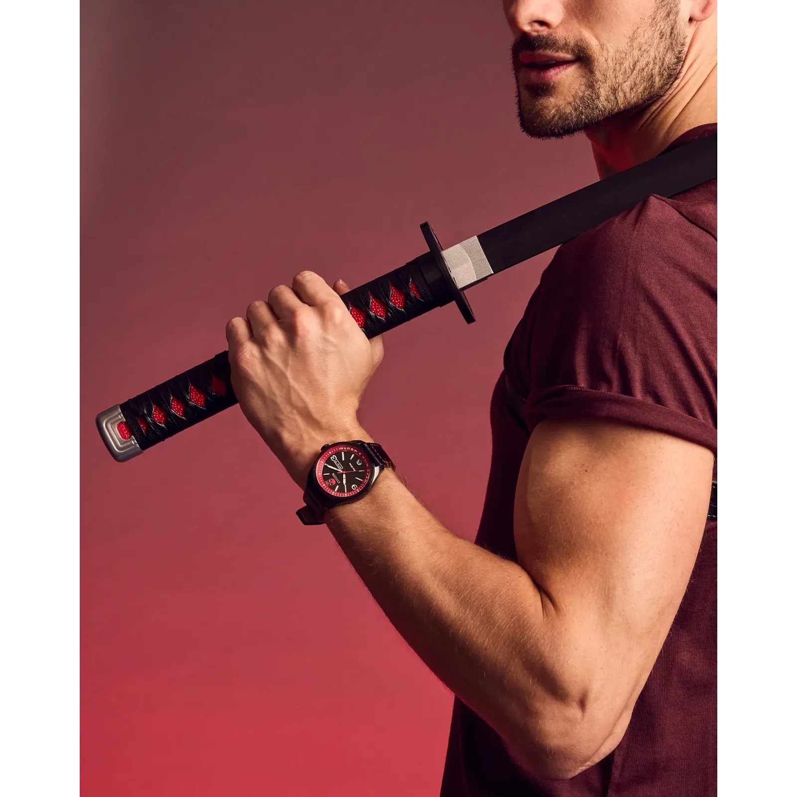 AW0145-02W Citizen Here comes Deadpool Marvel Edition de caballero pulsera de cuero Eco-drive - Image 4