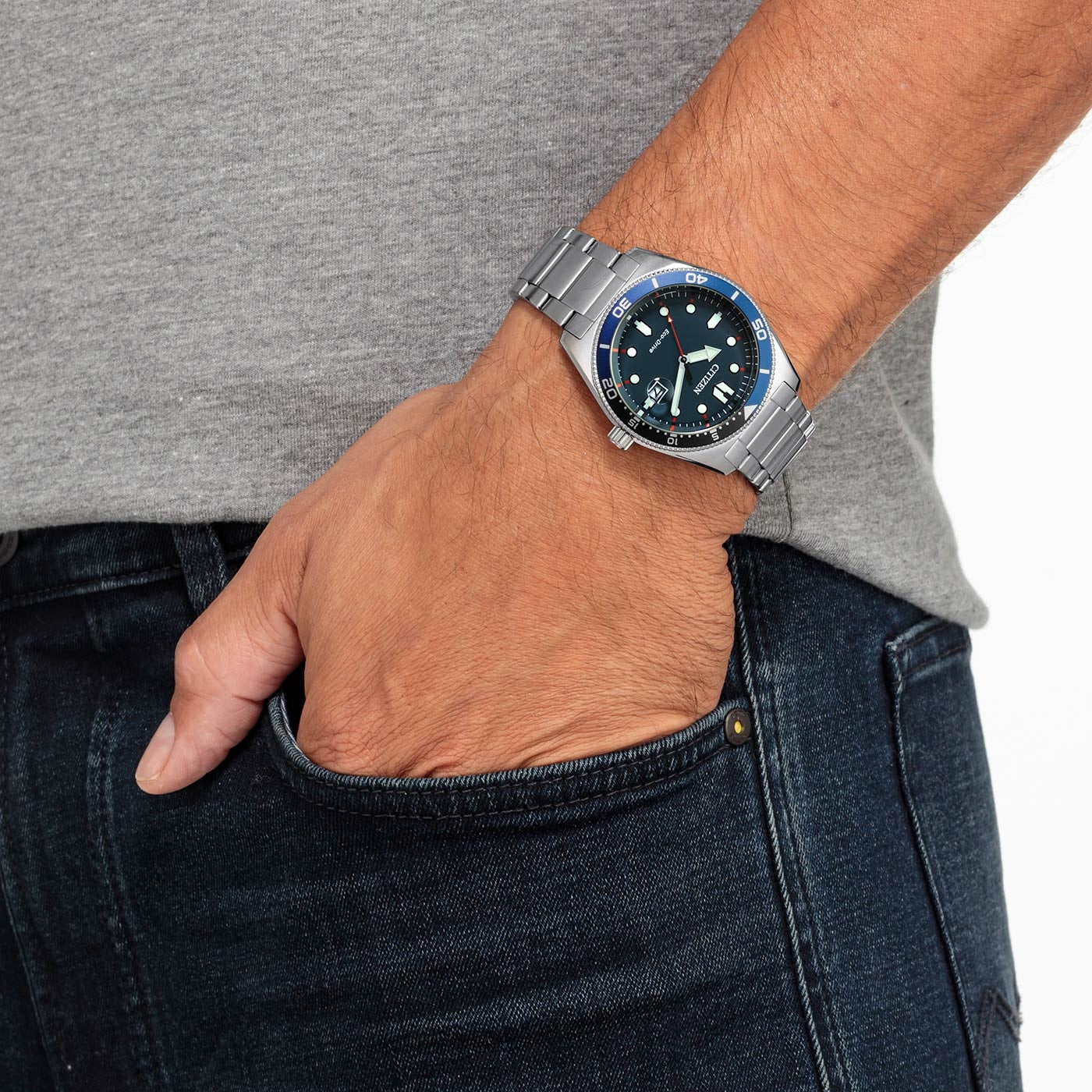 AW1761-89L Citizen Eco-Driver hombre pulsera de metal - Image 2