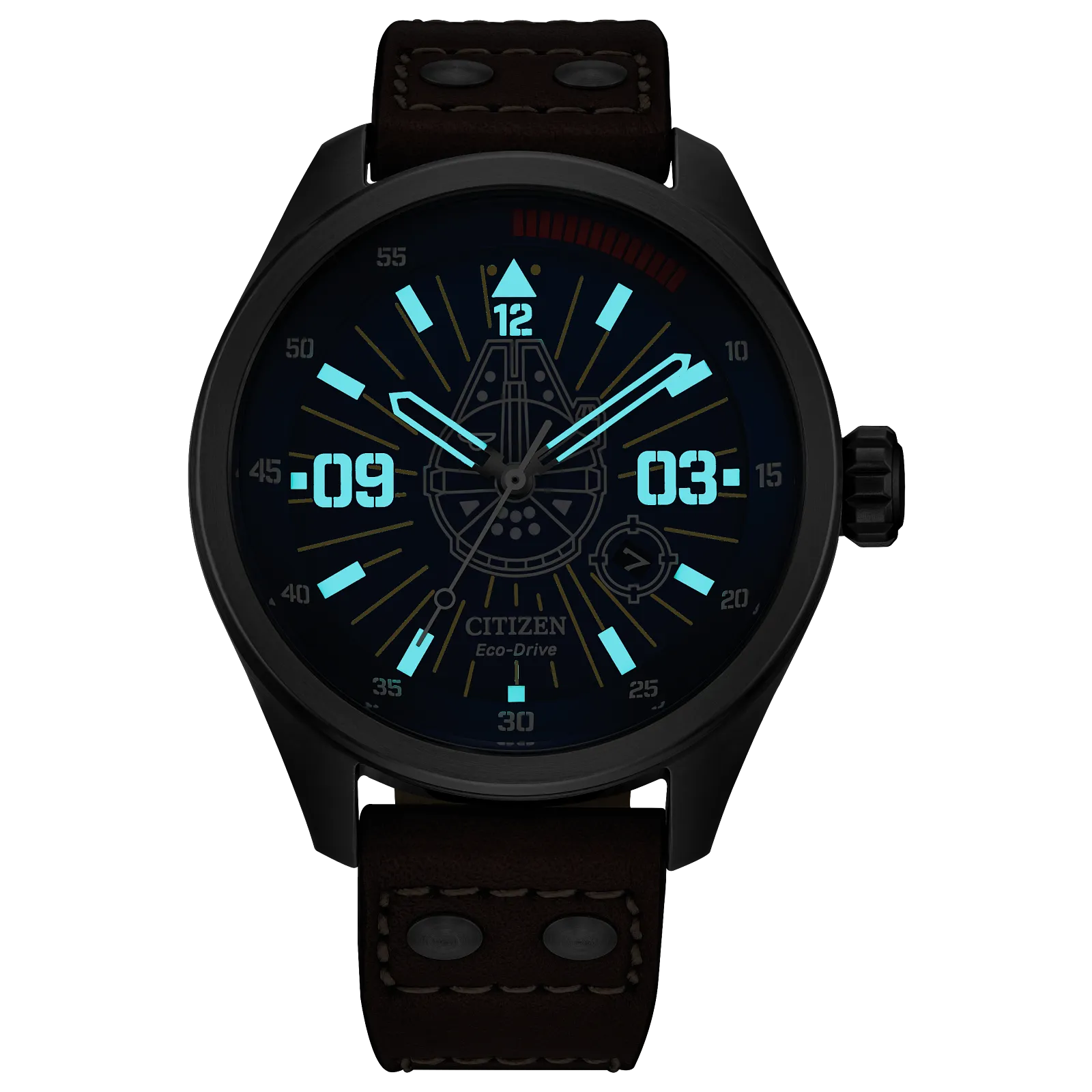 AW5009-03W Citizen Han Solo Star Wars Eco-drive de caballero pulsera de cuero - Image 6