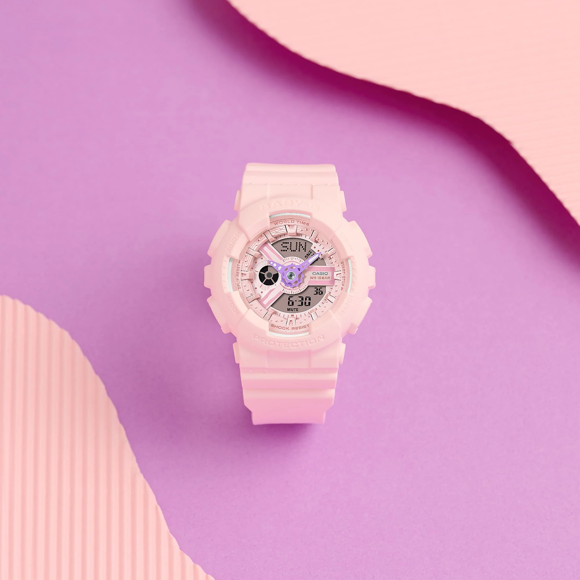 BA-110AH-4A Reloj Baby-G de dama pulsera de resina doble hora - Image 2