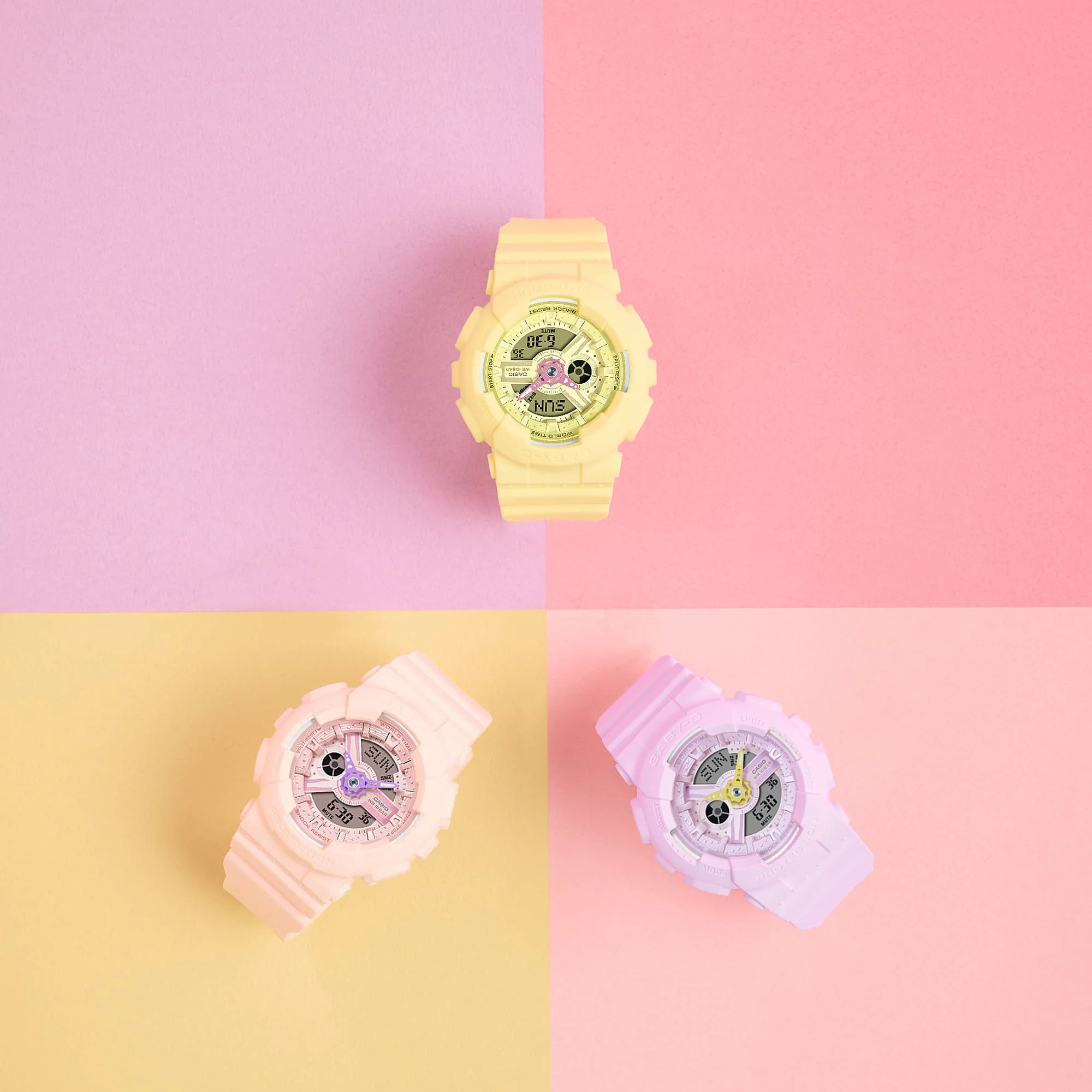 BA-110AH-4A Reloj Baby-G de dama pulsera de resina doble hora - Image 3