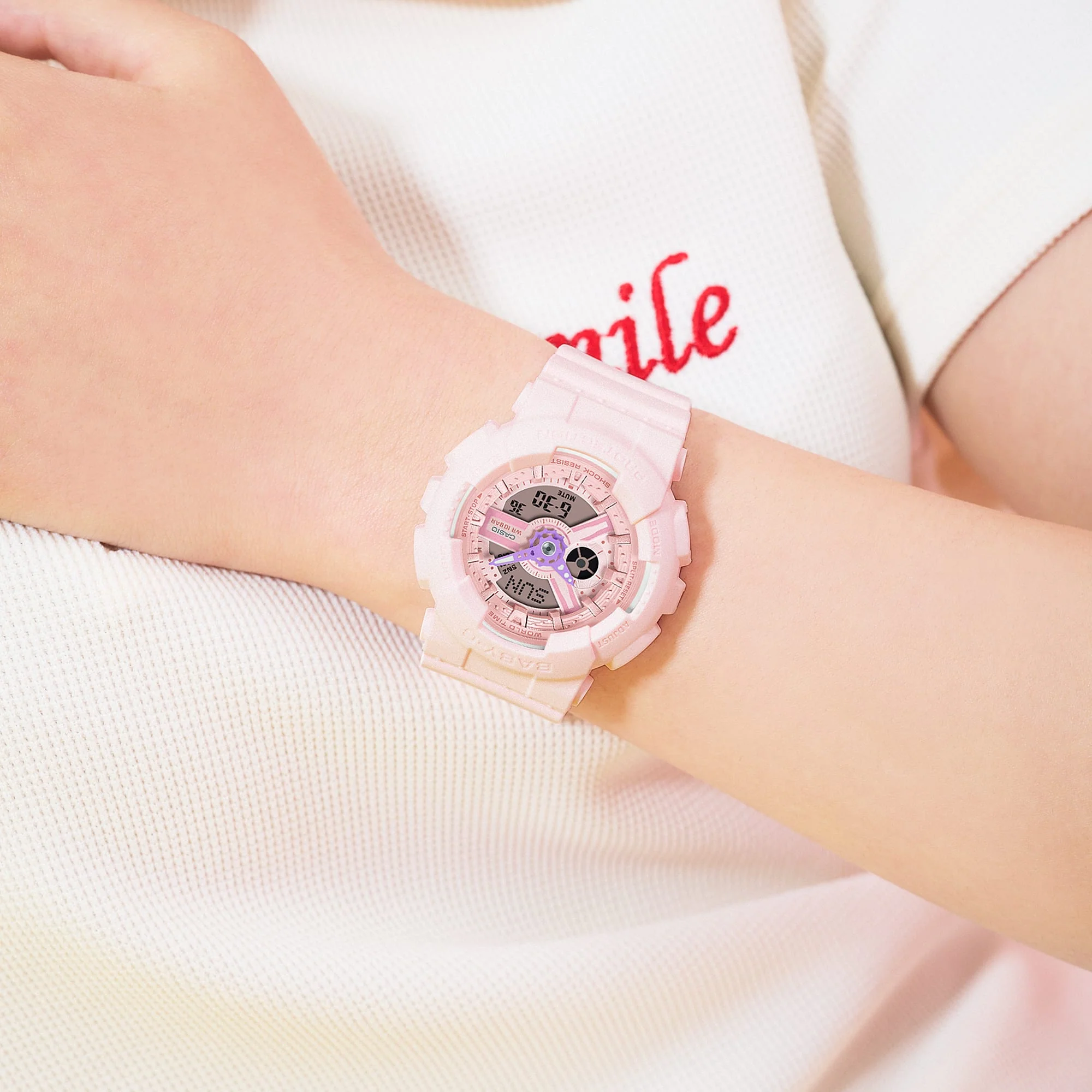 BA-110AH-4A Reloj Baby-G de dama pulsera de resina doble hora - Image 6