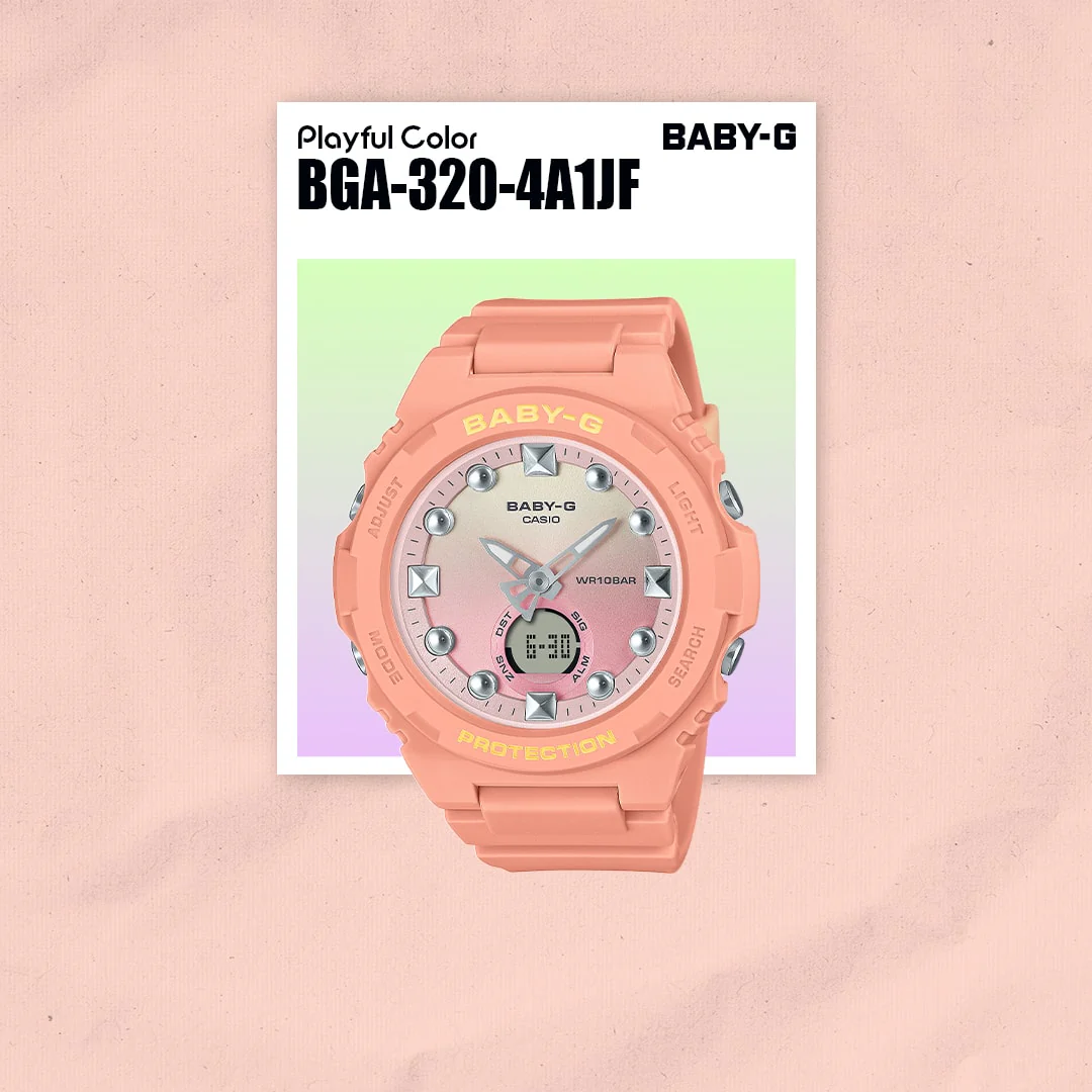 BGA-320-4A1 Baby-G reloj para señorita pulsera de caucho doble hora - Image 2