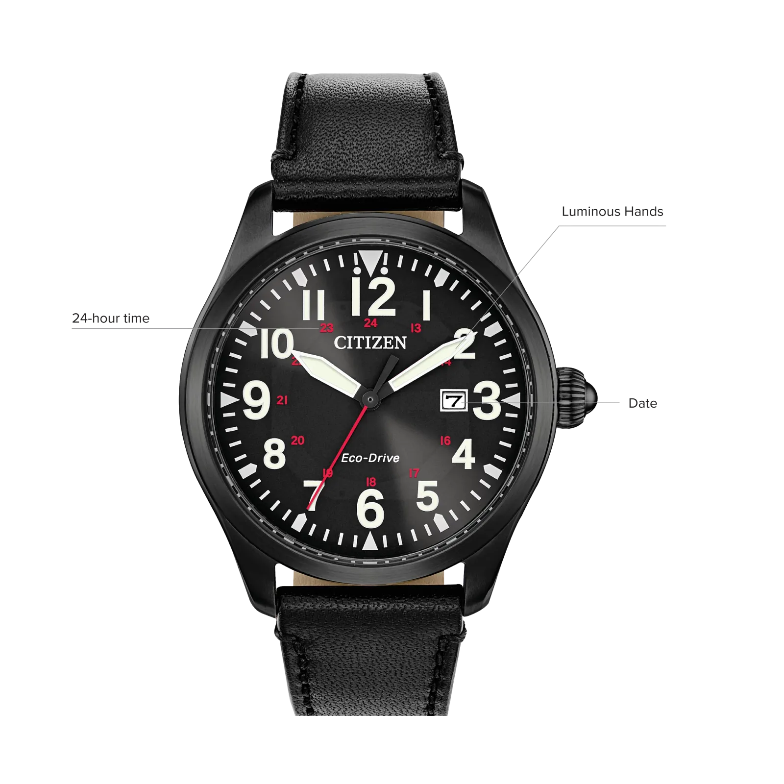 BM6835-15E Citizen Garrison Eco-drive de hombre pulsera de cuero - Image 2