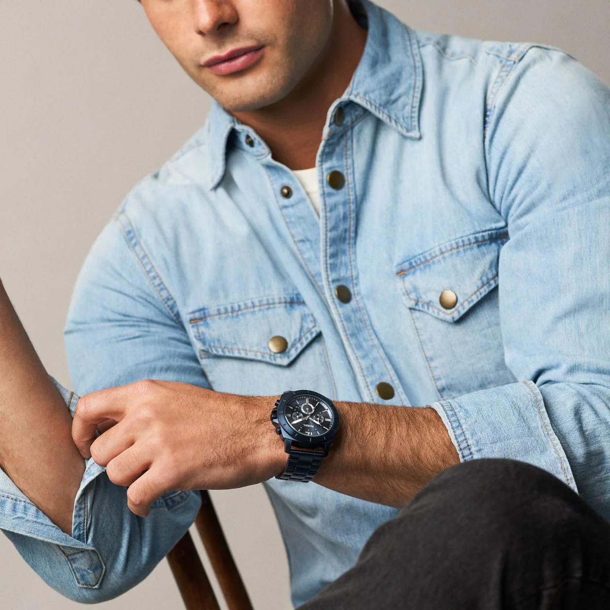 BQM7124 Reloj Fossil Privateer de hombre correa de metal - Image 8
