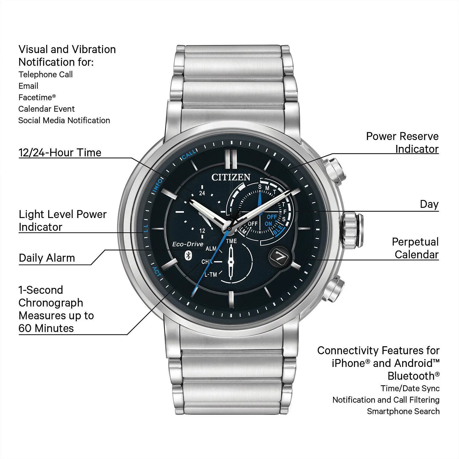 BZ1000-54E Citizen Proximity de hombre pulsera de metal Eco-drive - Image 4