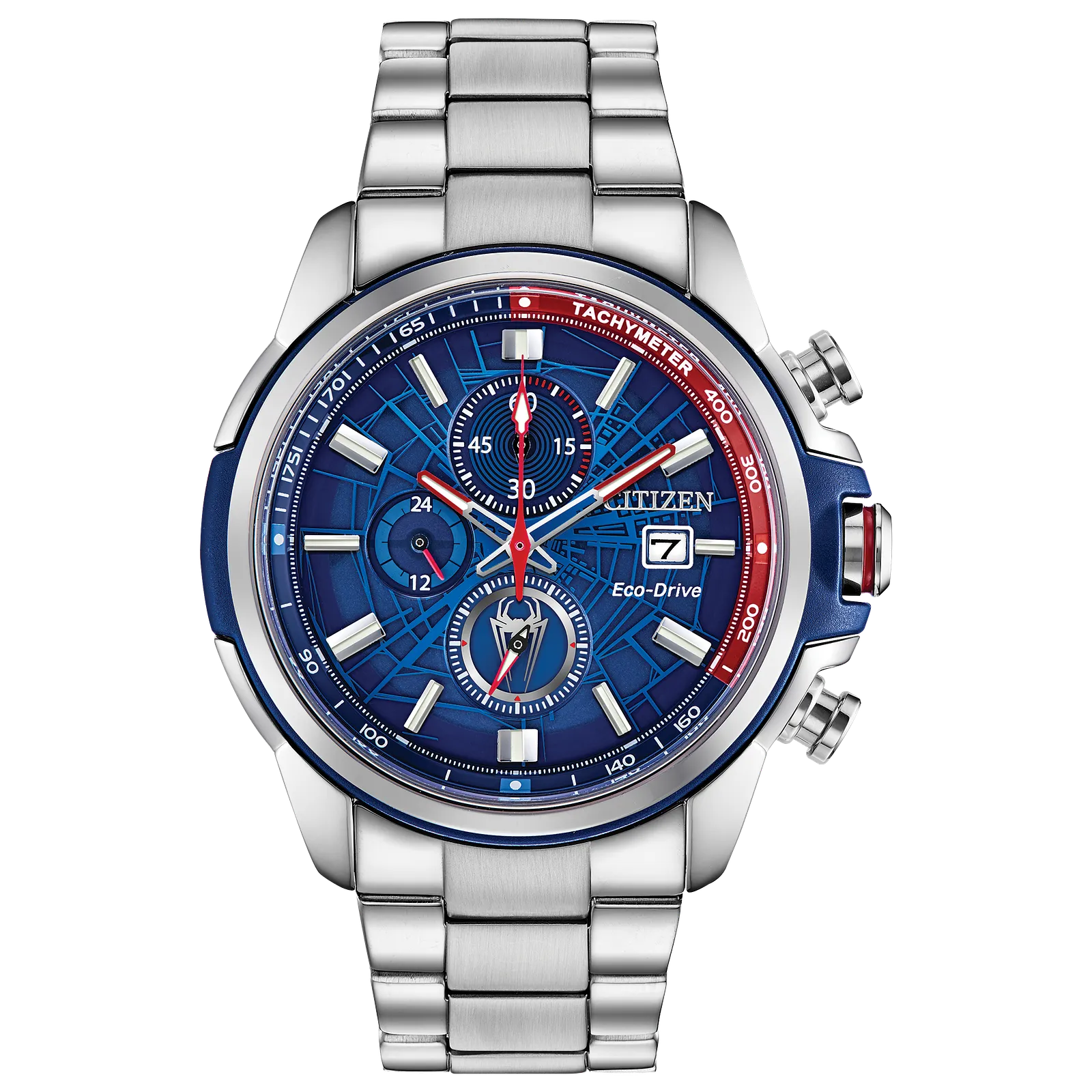 CA0429-53W Citizen Spider-Man Marvel Edition Eco-drive de hombre pulsera de acero inoxidable