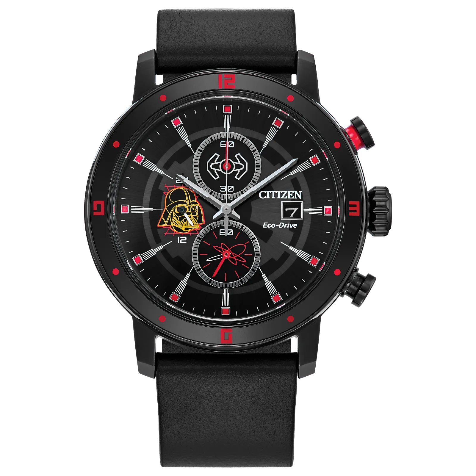 CA0769-04W Citizen Darth Vader Star Wars Eco-drive de hombre pulsera de cuero