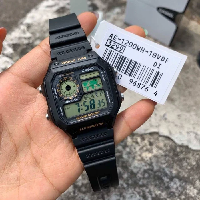 AE-1200WH-1BV Reloj Casio para Caballero, Illuminator Hora Mundial 10 Años de Batería - Image 3