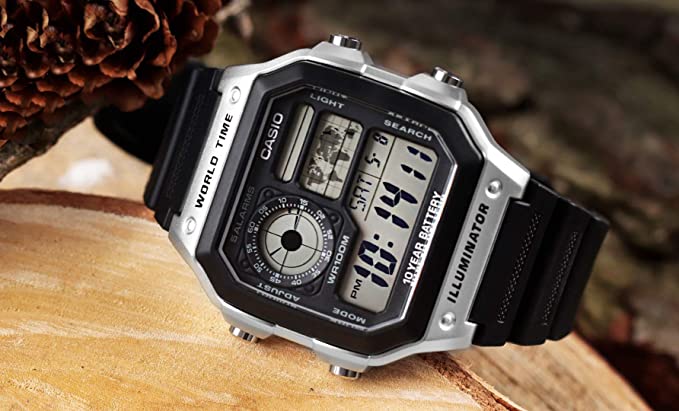 AE-1200WH-1CV Reloj Casio para Hombre, Illuminator Hora Mundial 10 Años de Batería - Image 2