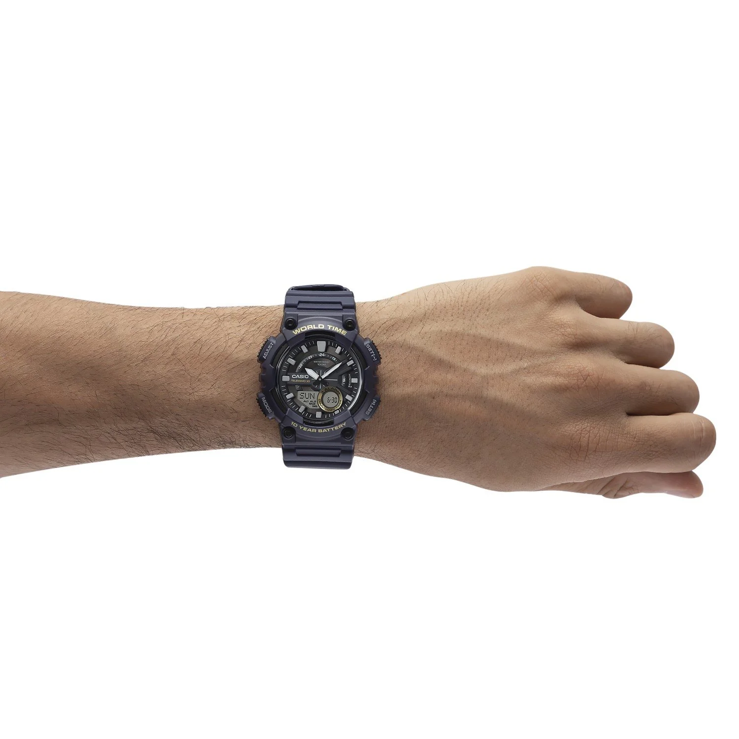 AEQ-110W-2AV Reloj Casio para Hombre, Hora Mundial, Telememo 30, 10 Años de Batería - Image 4