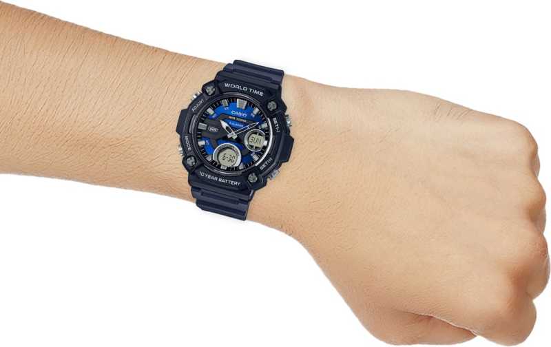 AEQ-120W-2AV Reloj Casio para Hombre, Hora Mundial 10 Años de Batería - Image 2