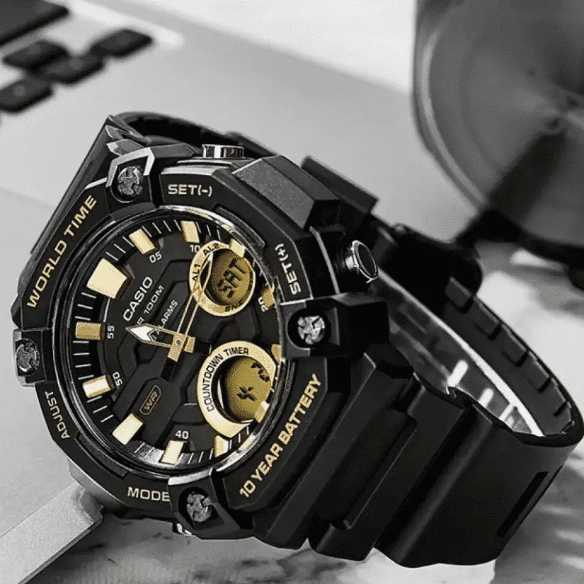 AEQ-120W-9AV Reloj Casio para Hombre, Hora Mundial 10 Años de Batería - Image 2