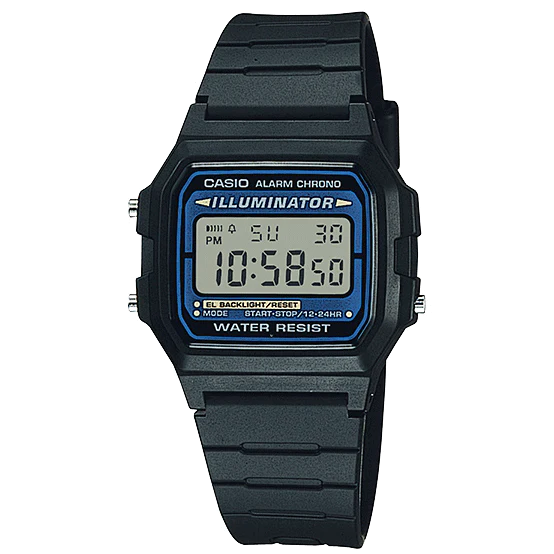 F-105W-1A Reloj Casio Unisex, Vintage Clásico Illuminator