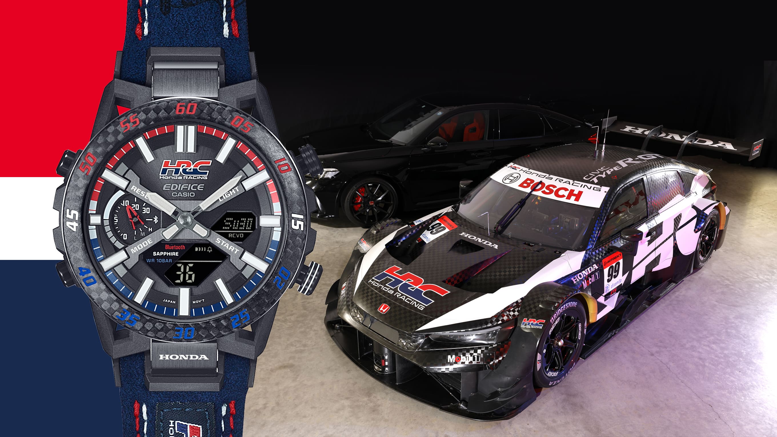 ECB-2000HR-1A Edifice reloj para hombre pulsera de tela Honda Racing, Bluetooth, cristal Zafiro - Image 3