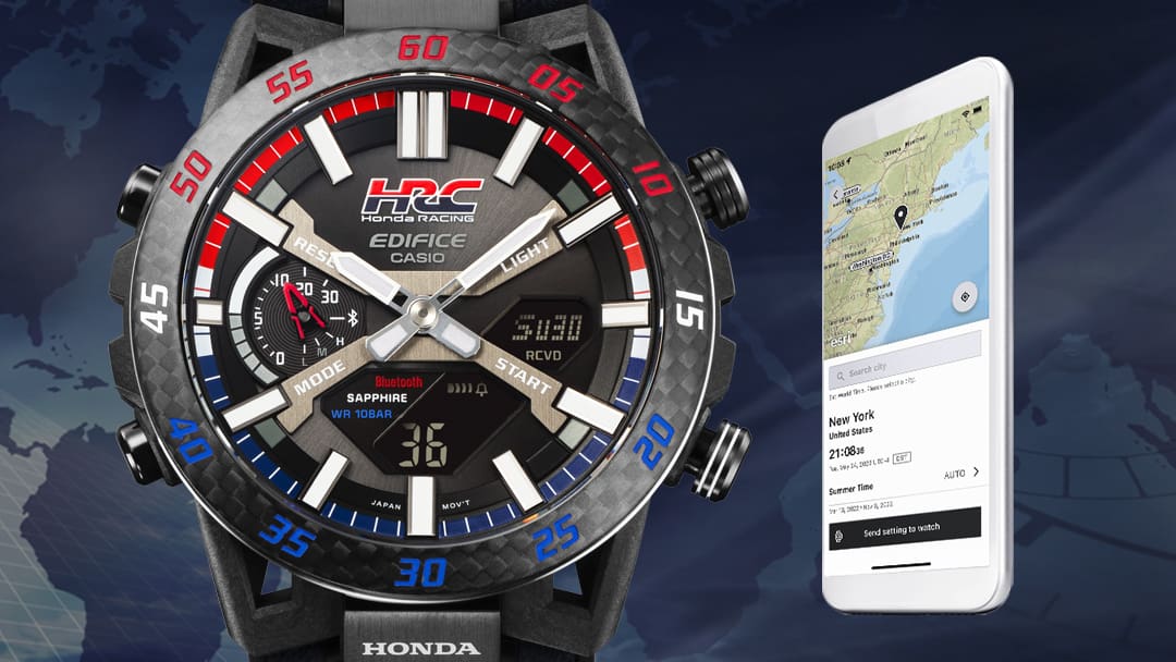 ECB-2000HR-1A Edifice reloj para hombre pulsera de tela Honda Racing, Bluetooth, cristal Zafiro - Image 7