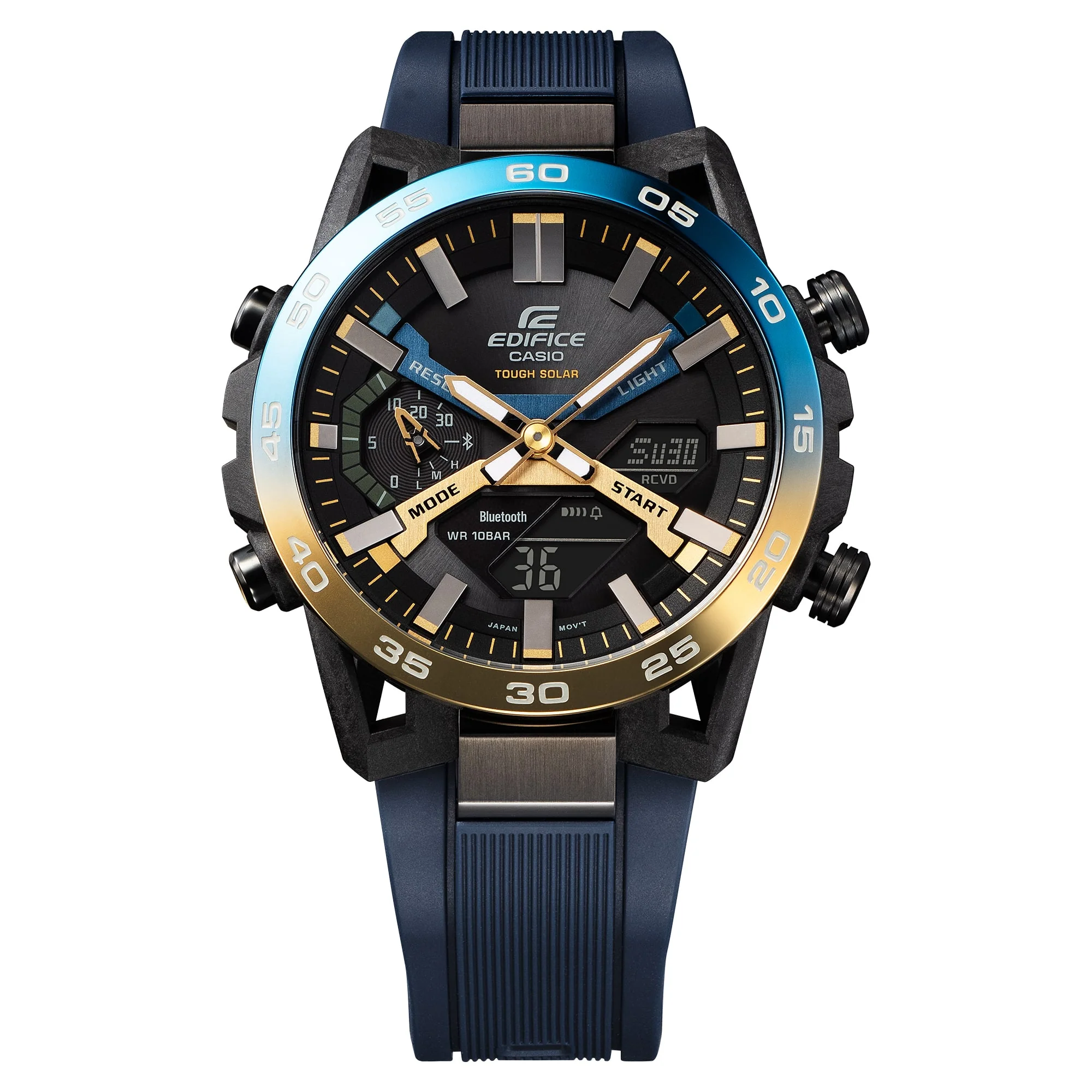 ECB-2000NP-1A Reloj Edifice Sospensione de caballero pulsera de silicona - Image 5