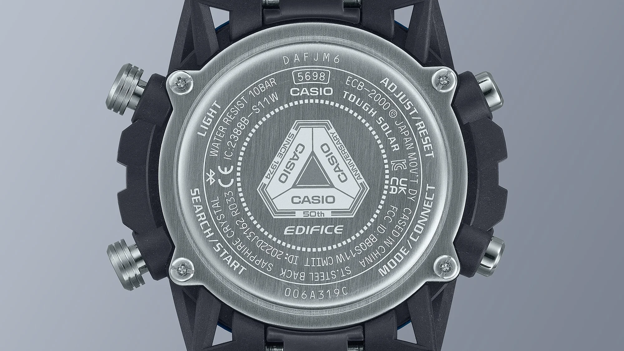 ECB-2000SS-2A Edifice Reloj para Caballero Pulsera de Alcantara Edición 50 años Sospensione cristal zafiro - Image 5