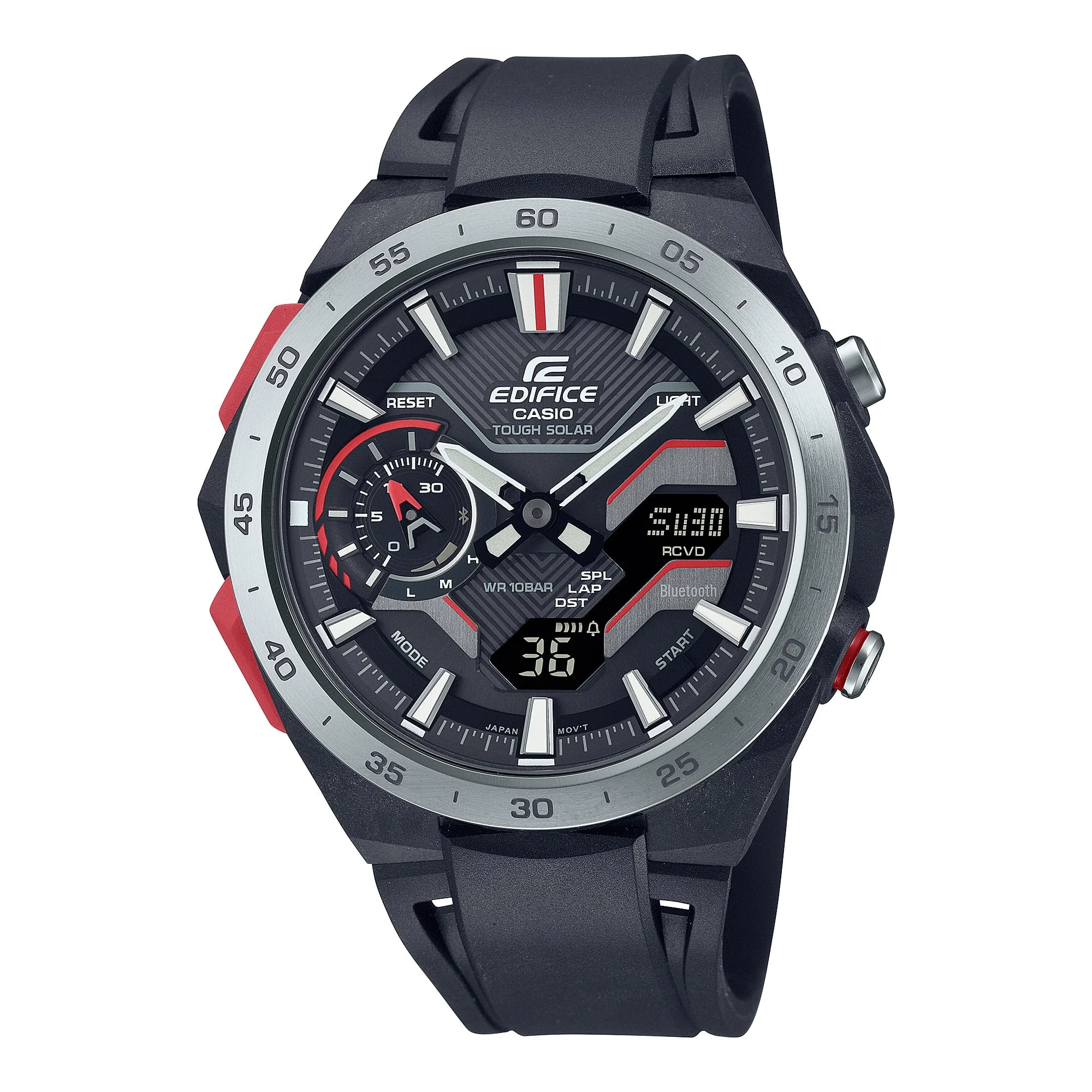 ECB-2200P-1A Edifice Windflow Tough Solar Reloj para Hombre cristal zafiro