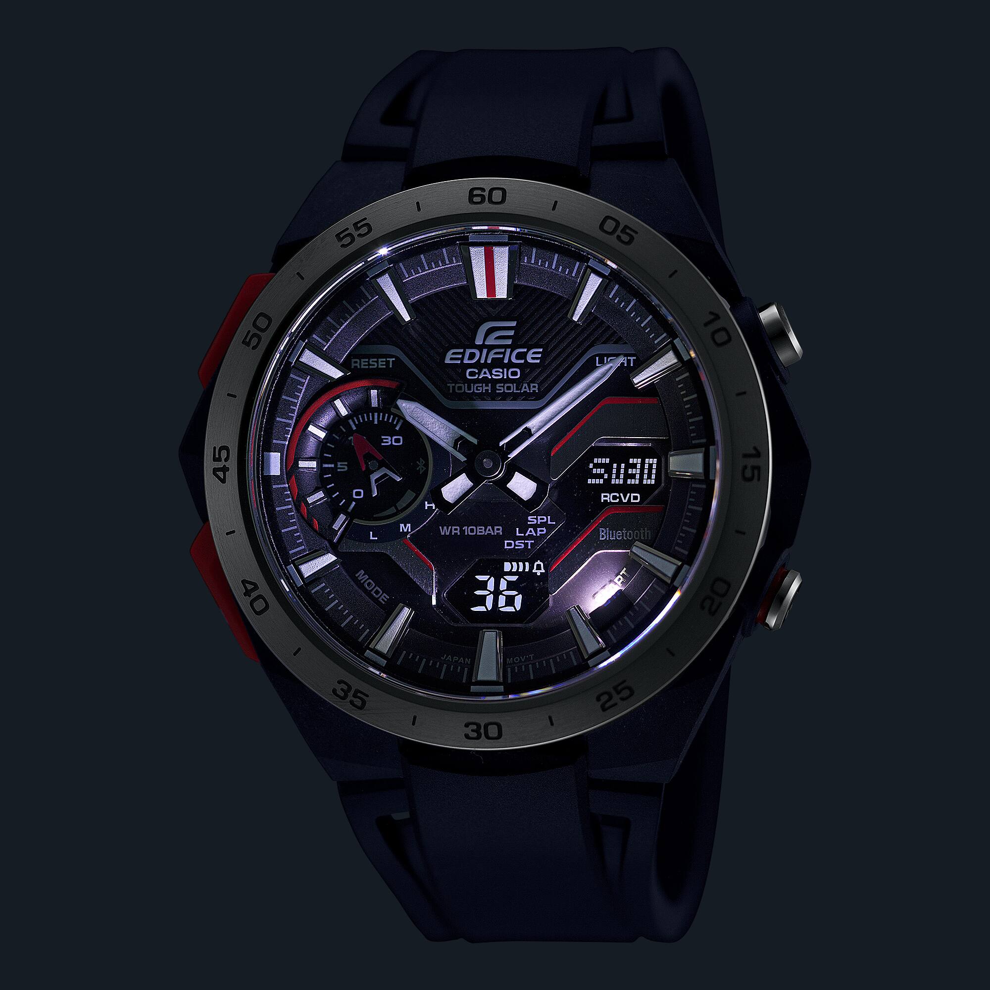 ECB-2200P-1A Edifice Windflow Tough Solar Reloj para Hombre cristal zafiro - Image 4