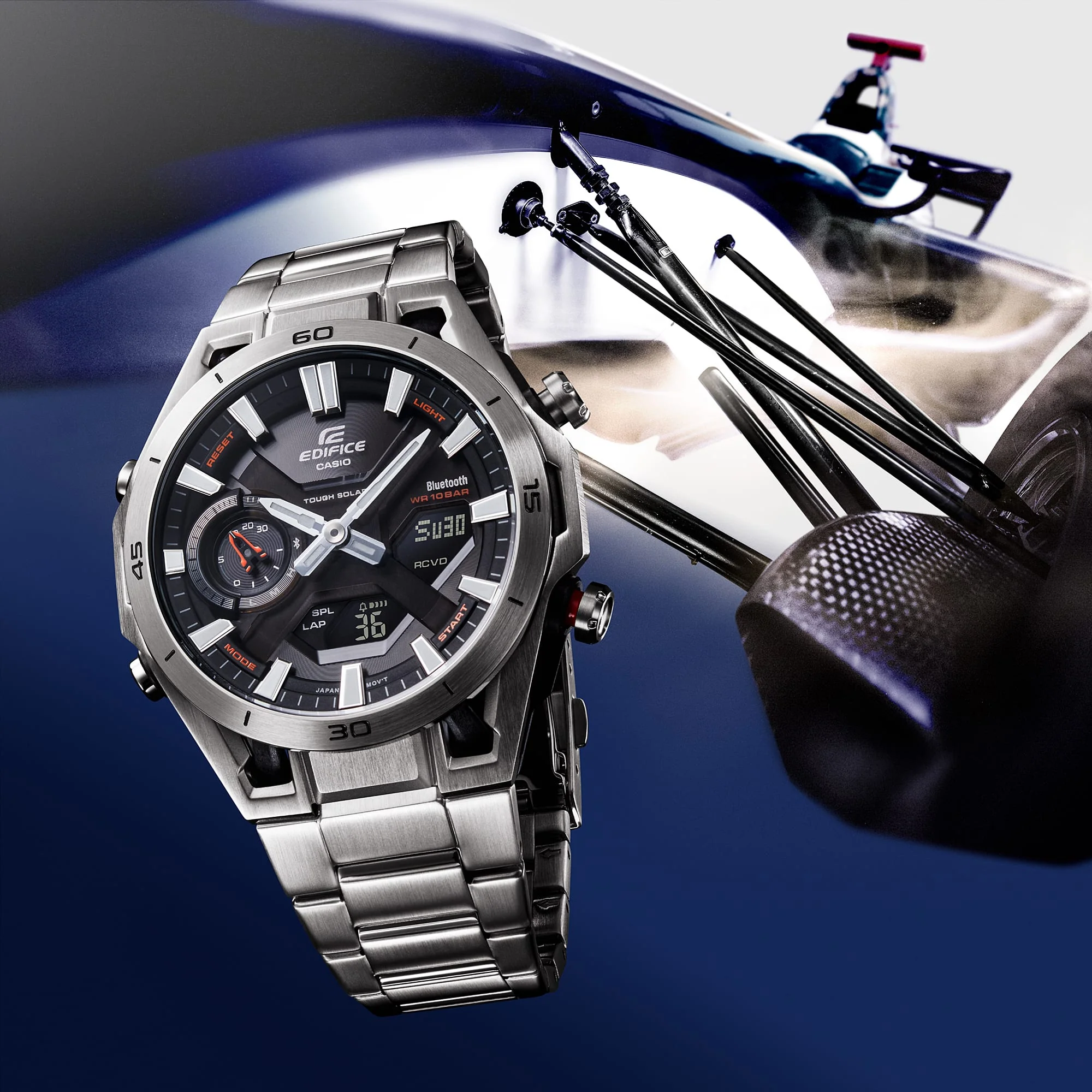ECB-2300D-1A Reloj Edifice Sospencione de hombre correa de metal - Image 10
