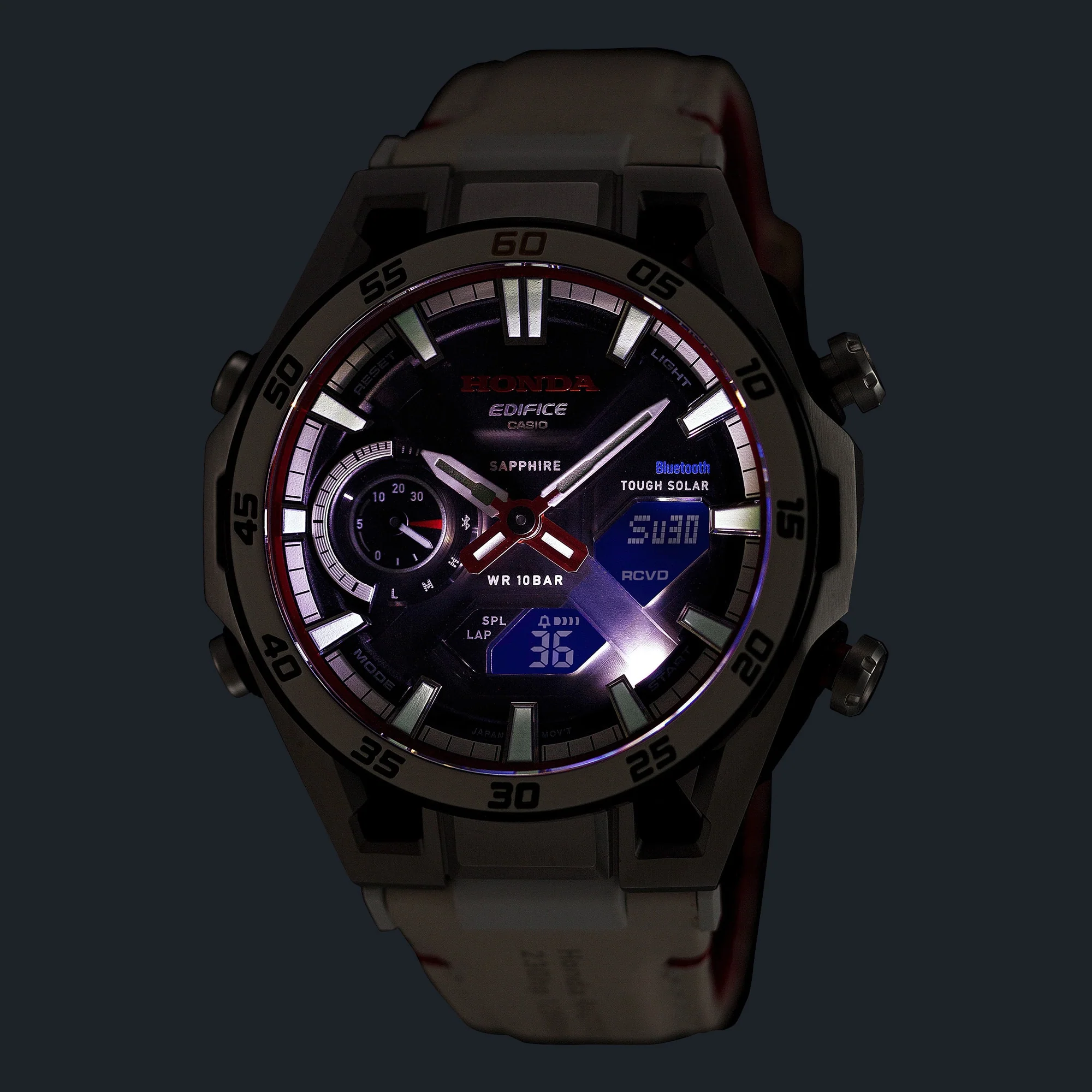ECB-2300HR-1A Reloj Edifice Sospensione de hombre correa de cuero - Image 4