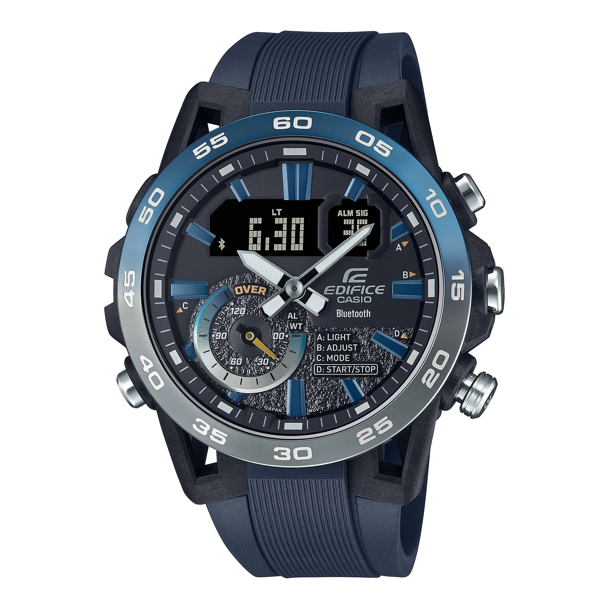 ECB-40NP-1A Edifice Reloj Doble Hora de Resina para Hombre con Bluetooth