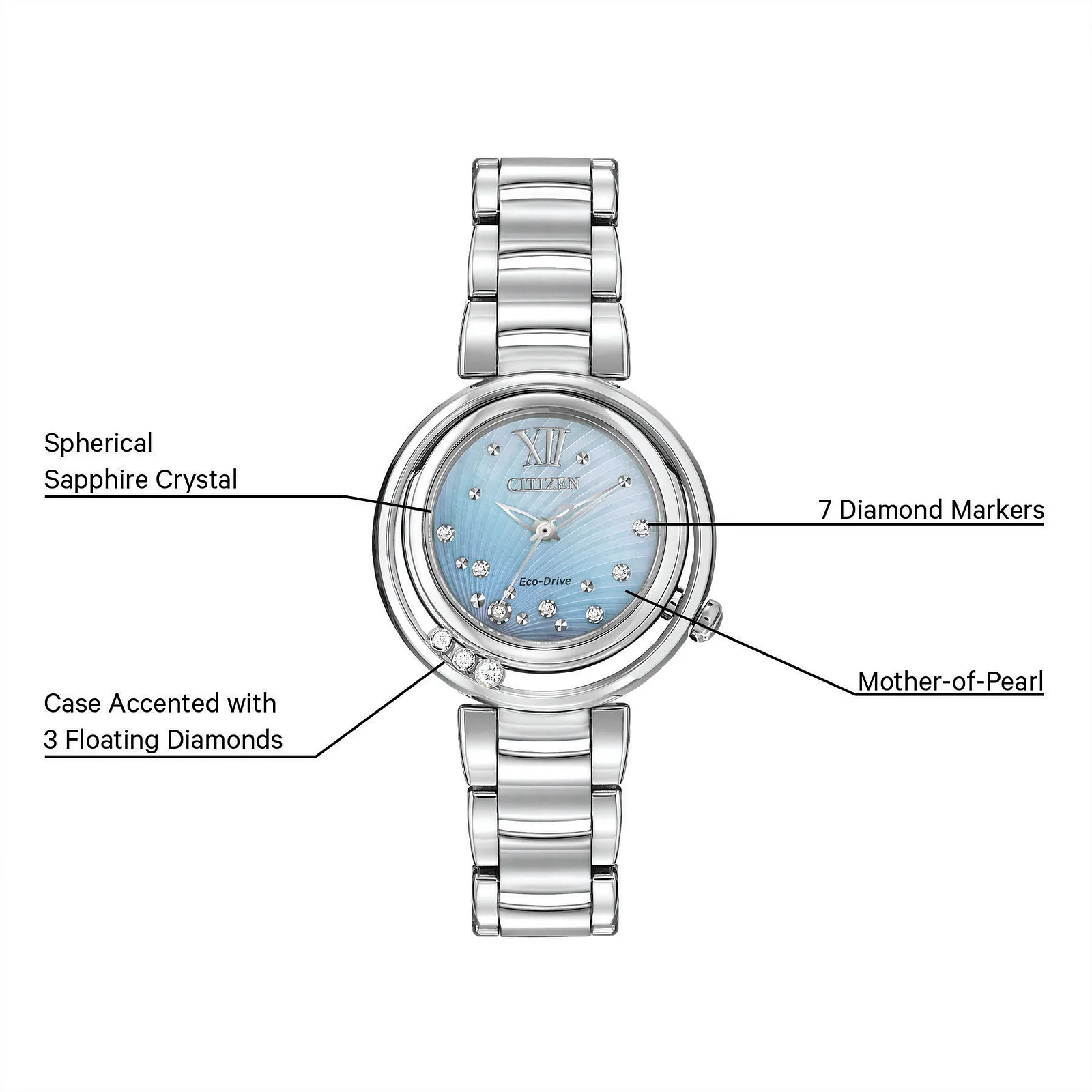 EM0320-59D Reloj Citizen L Sunrise Eco-drive de dama banda de metal 29 mm - Image 2