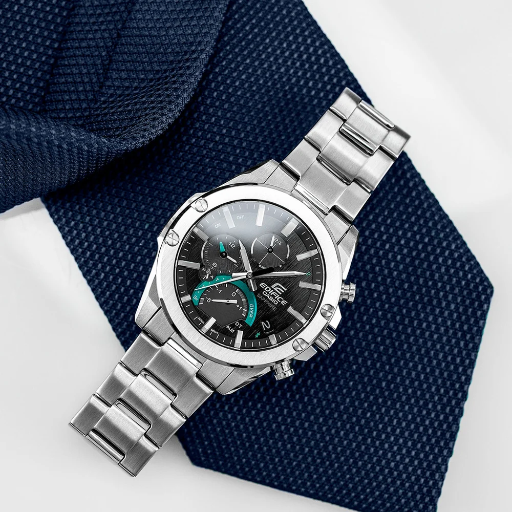 EQB-1000D-1A Edifice Reloj para Hombre Pulsera de Metal Vinculación Bluetooth cristal zafiro - Image 3