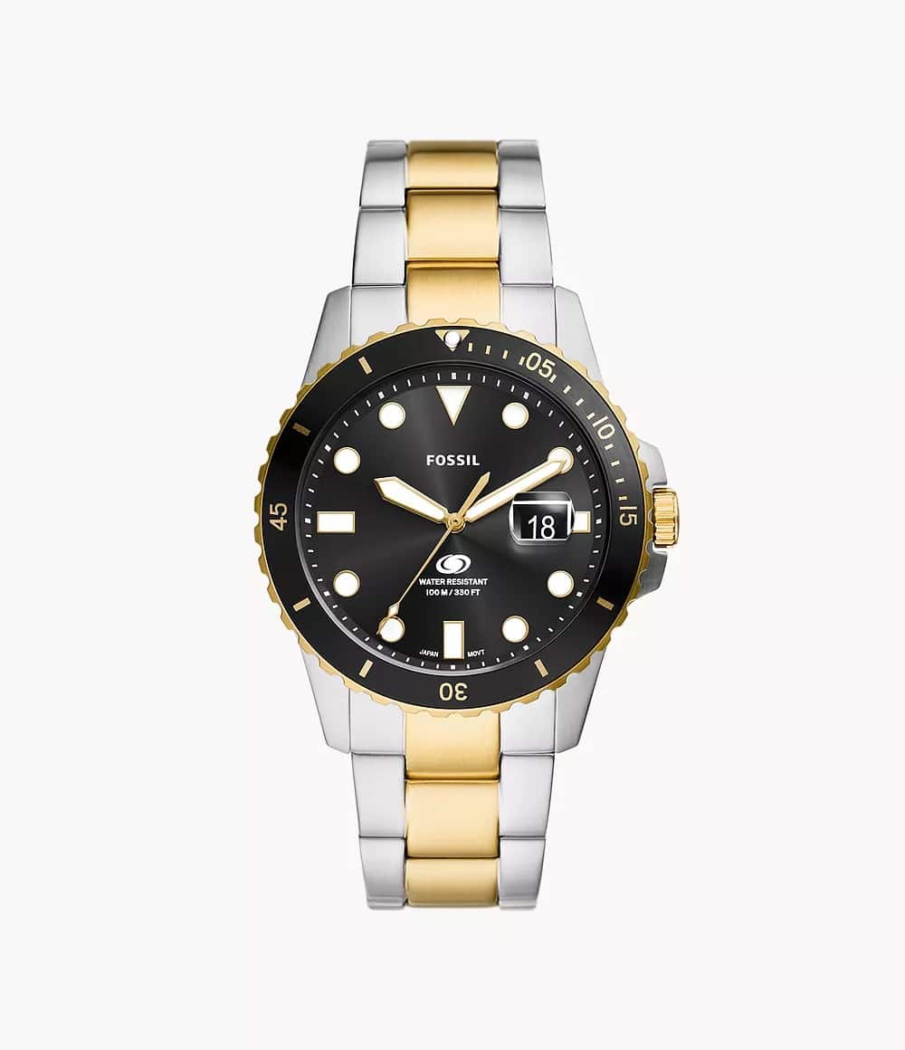 FS6031 Blue Dive Para hombre pulsera de metal duotono