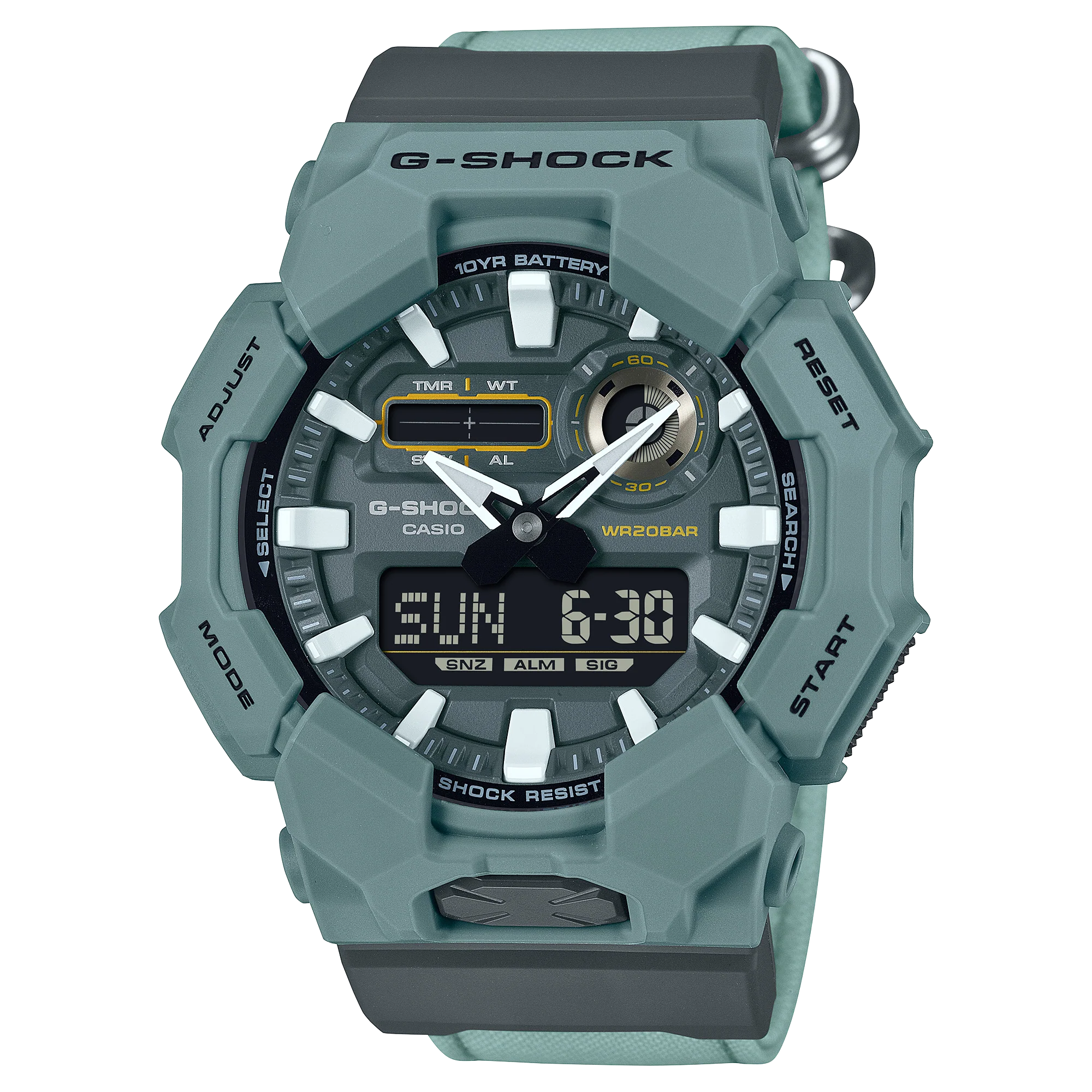 GA-010CE-2A Reloj G-Shock de hombre correa de tela 10 años de batería