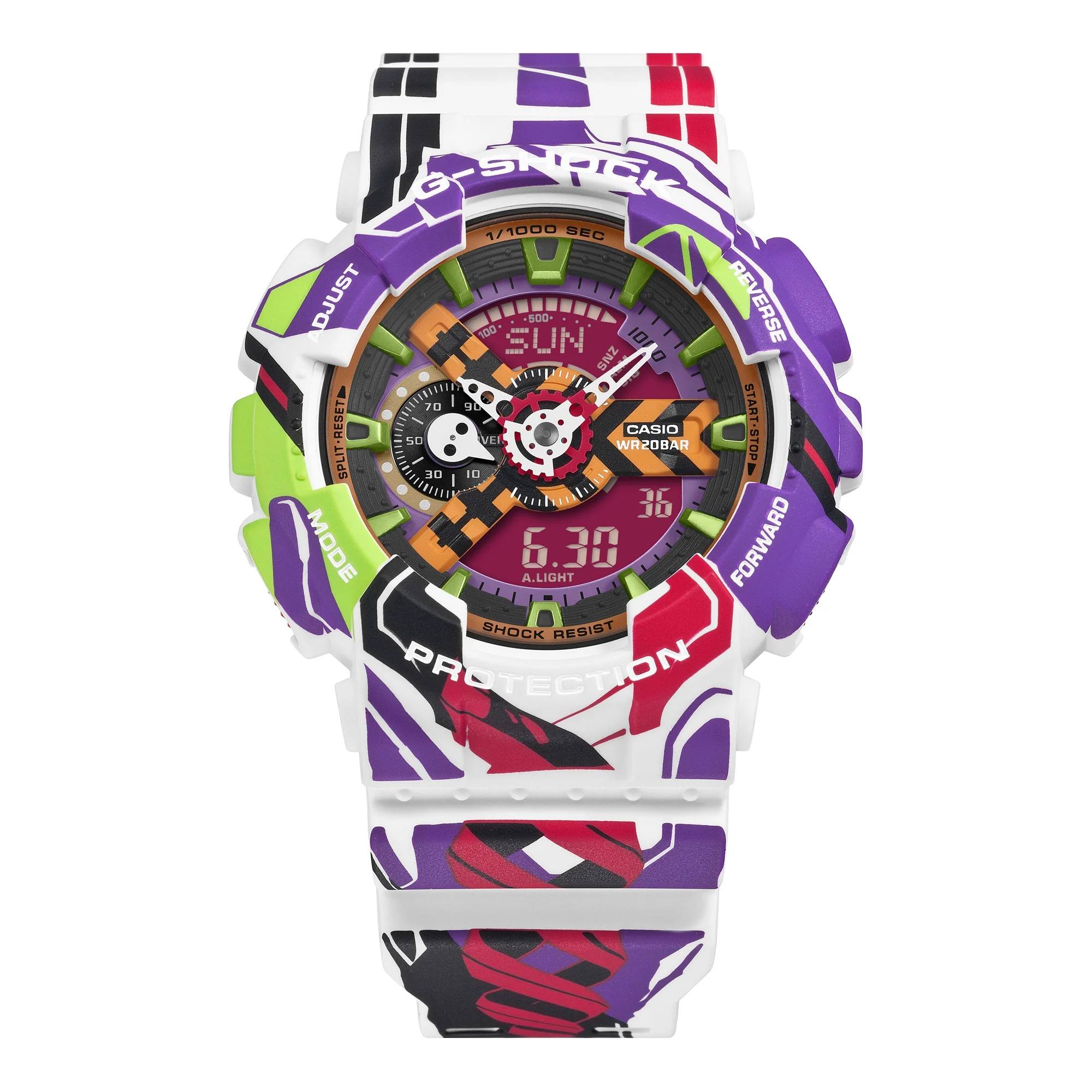 GA-110EVA30-7A Reloj G-Shock Evangelion banda de caucho doble hora - Image 3