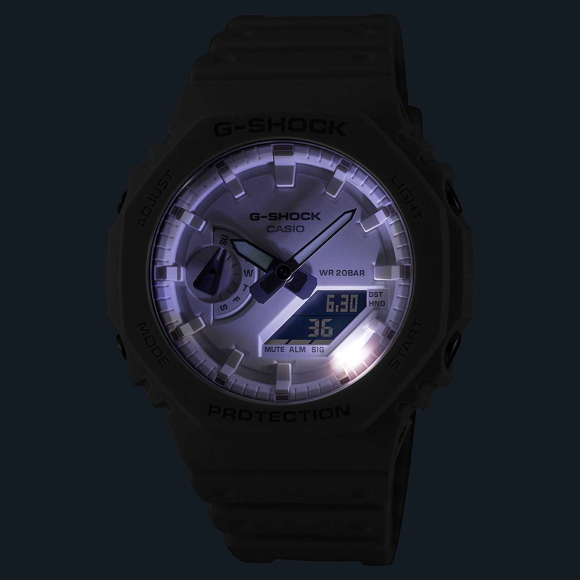 GA-2100-7A7 Reloj G-Shock Classic de hombre pulsera de resina doble hora 48 mm - Image 7