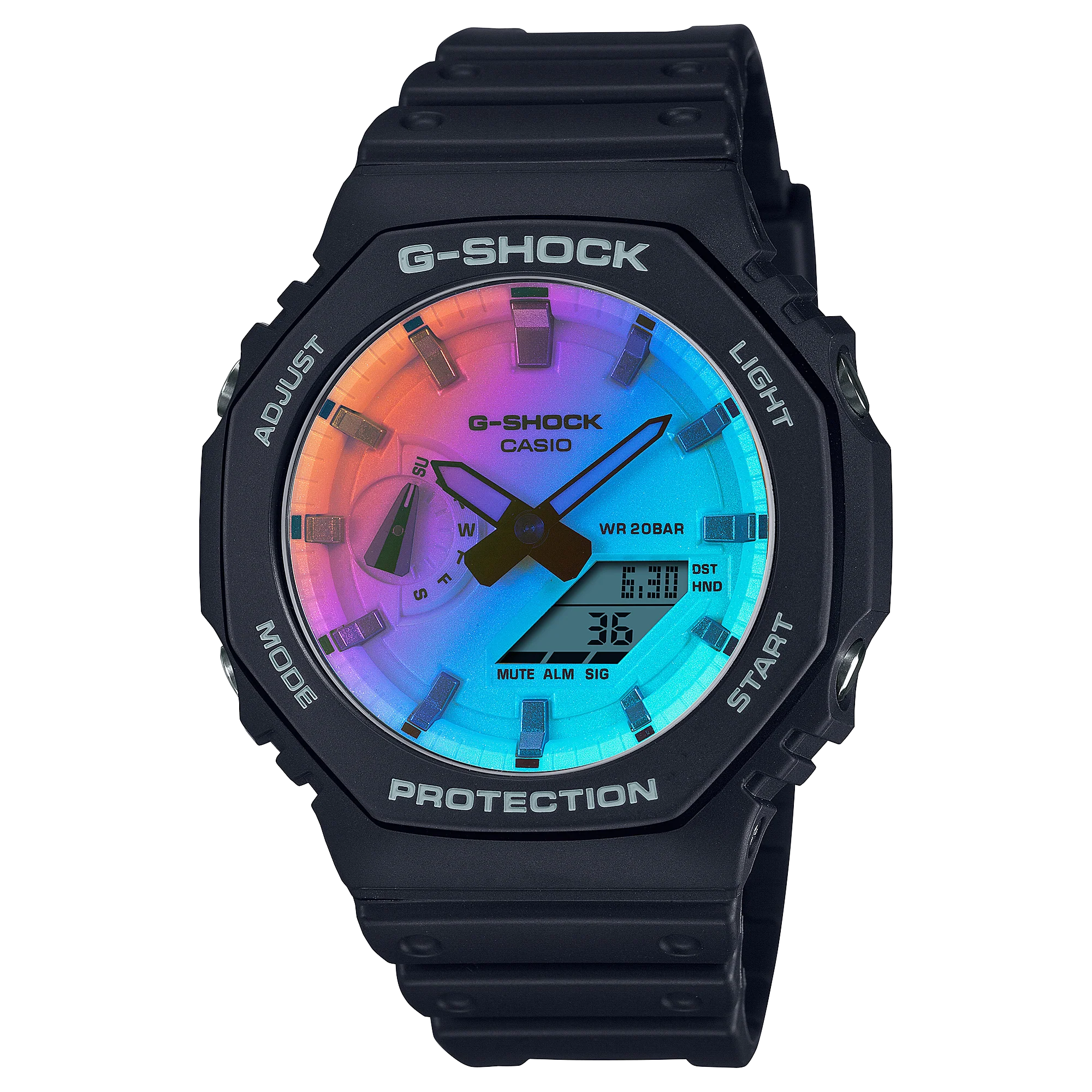 GA-2100SR-1A Reloj G-Shock de hombre pulsera de caucho