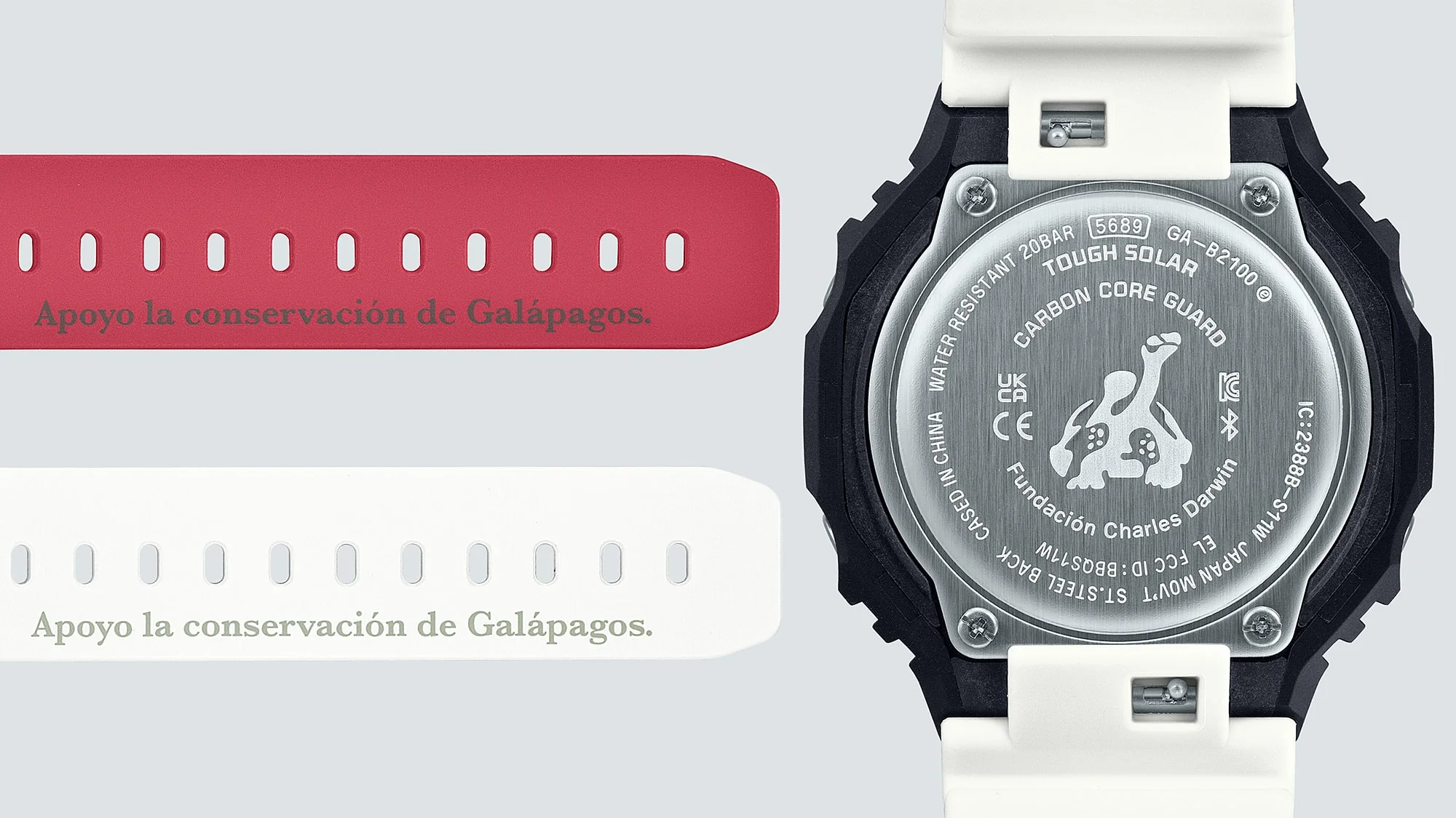 GA-B2100CD-1A7 Reloj G-Shock x Charles Darwin Foundation de hombre pulsera de caucho doble hora con Bluetooth 49 mm - Image 3