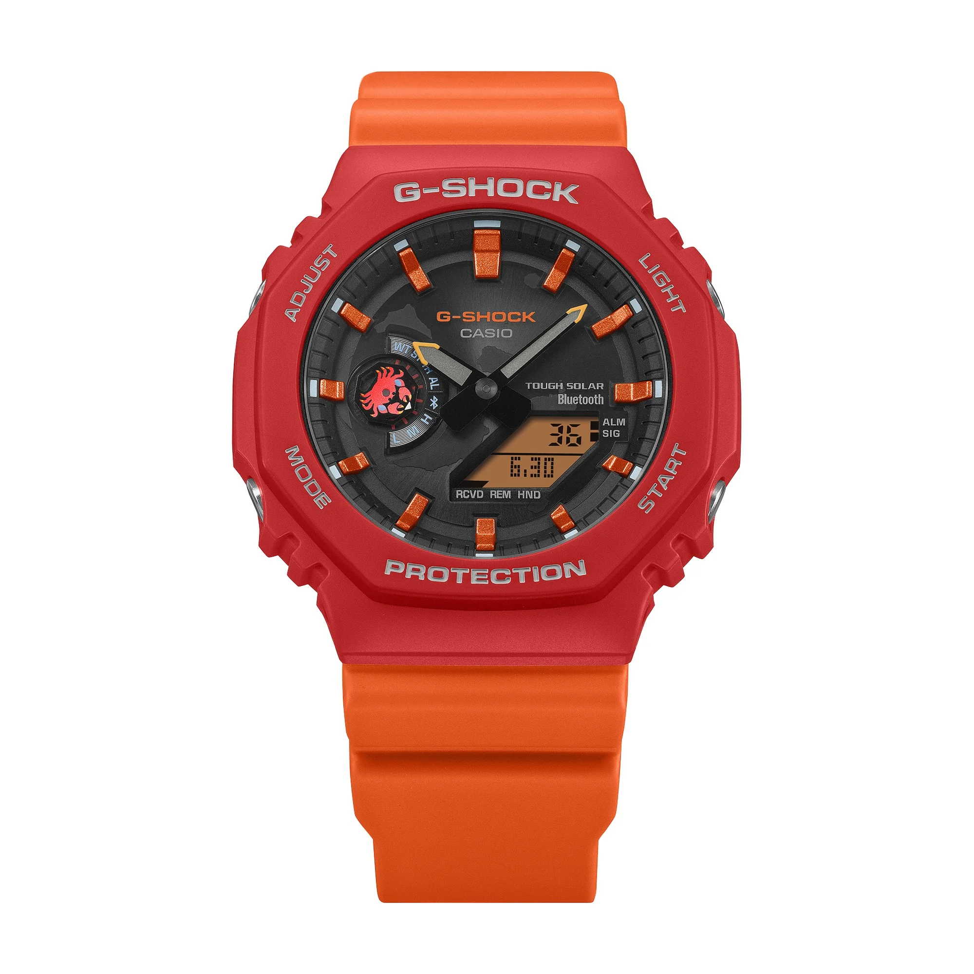 GA-B2100DF-4A Reloj G-Shock Charles Darwin de hombre correa de silicona doble hora - Image 3