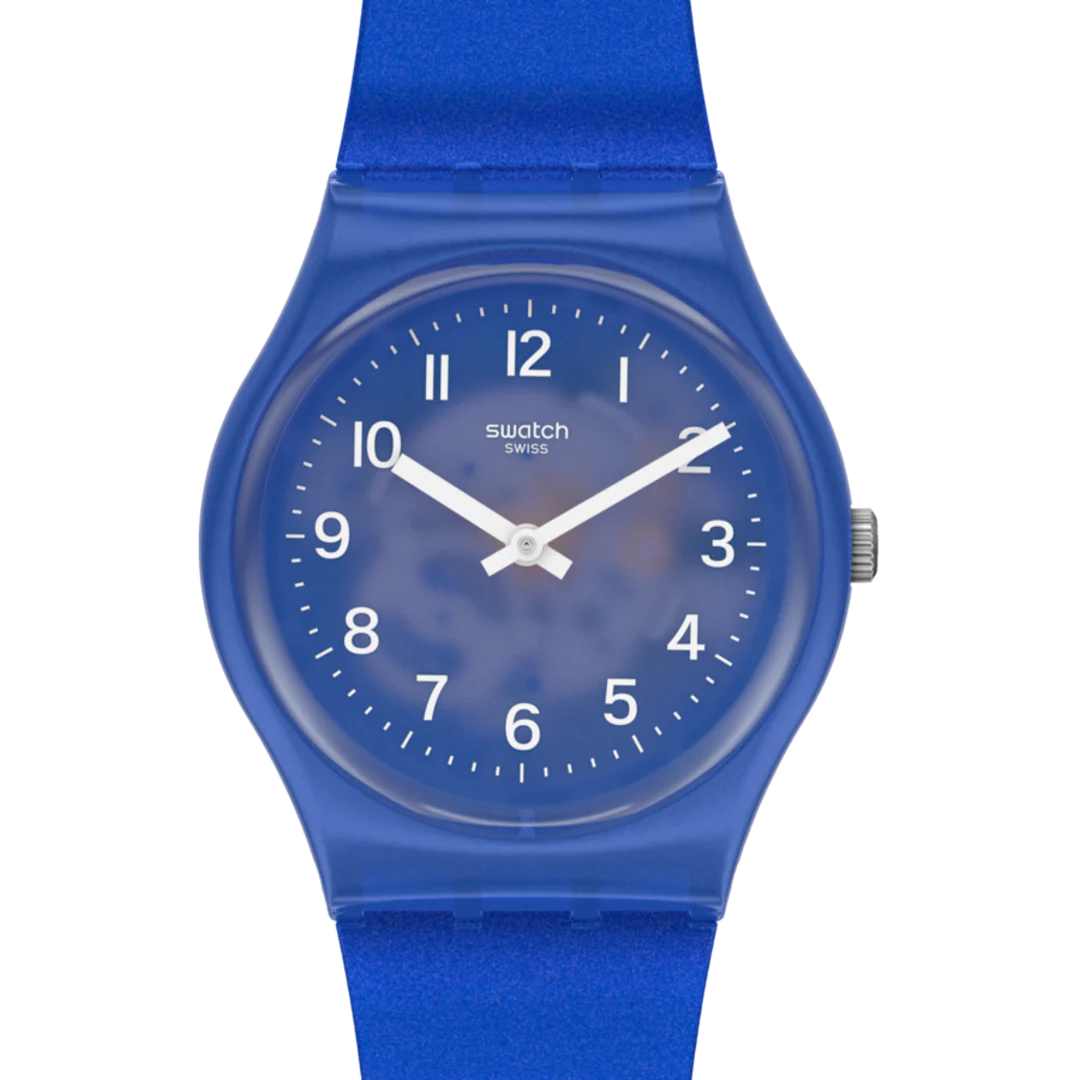 GL124 Reloj Swatch Blurry Blue de dama pulsera de caucho - Image 5