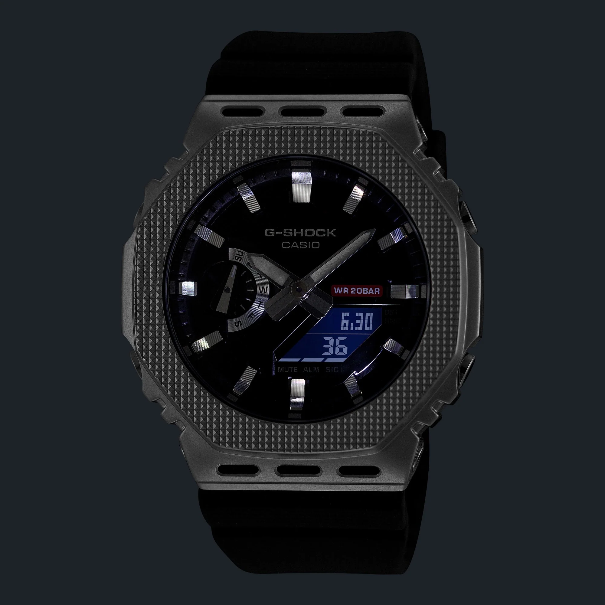 GM-2100BM-1A Reloj G-Shock de hombre correa de resina doble hora - Image 4