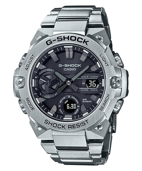 GST-B400D-1A G-Shock G-Steel Carbono Reloj para Hombre Pulsera de Acero Inoxidable con Bluetooth