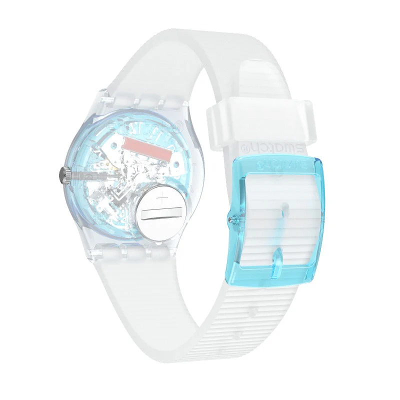 GW215 Reloj Swatch Retro Bianco unisex banda de silicona - Image 3