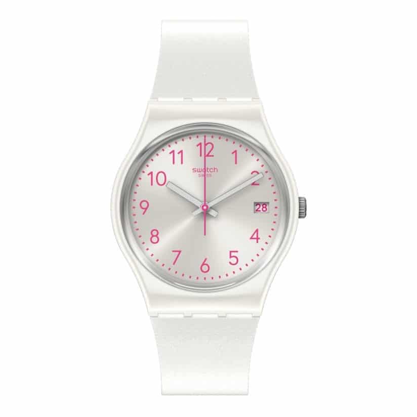 GW411 Reloj Swatch Pearlazing Análogo para Dama correa de Caucho