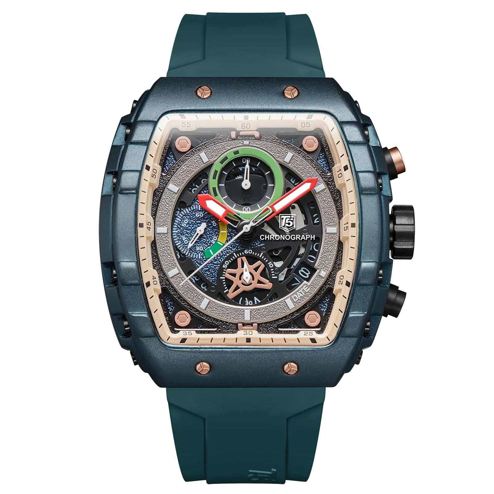 H3905G Reloj T5 para hombre pulsera de goma - Image 6
