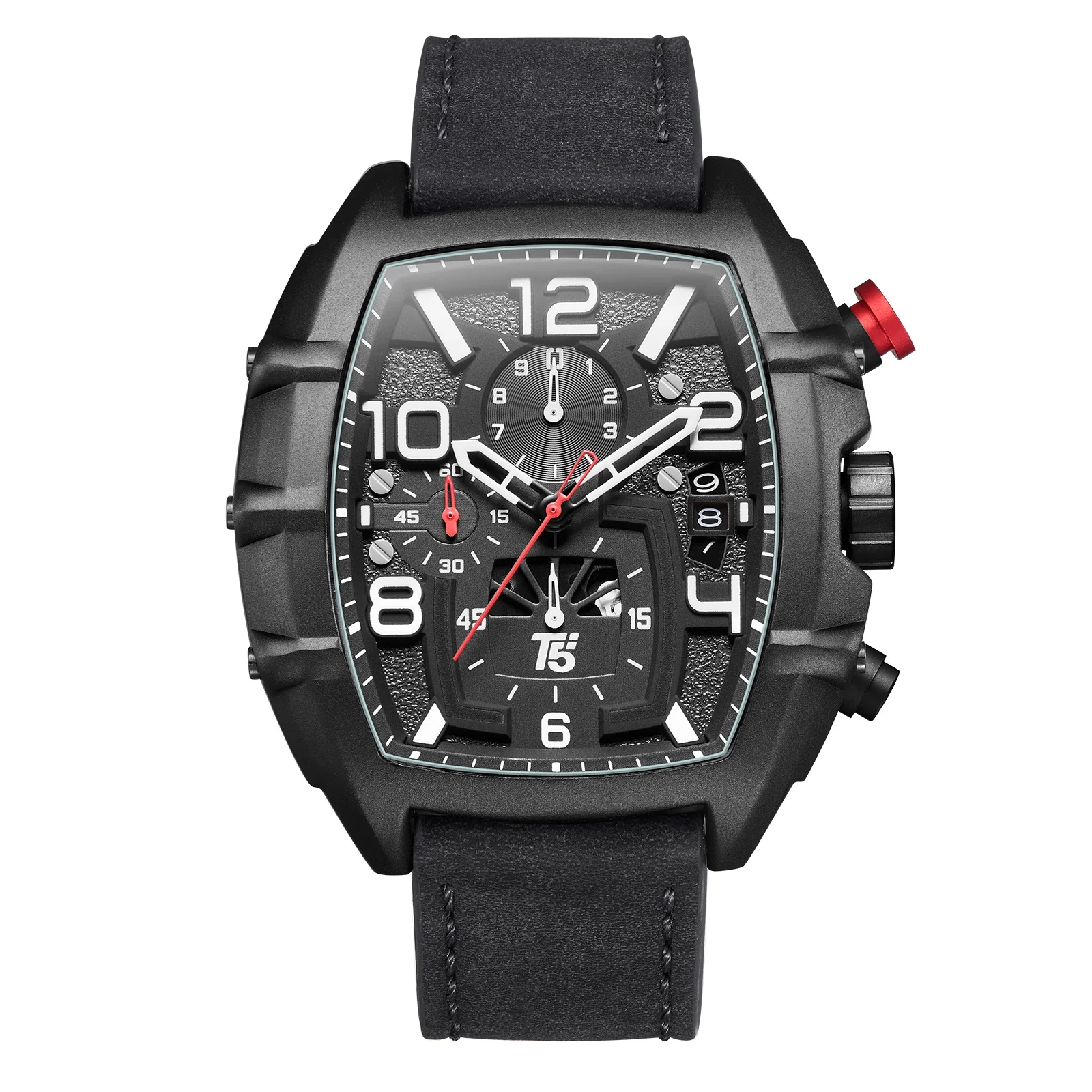 H3953G Reloj T5 para caballero pulsera de cuero - Image 2